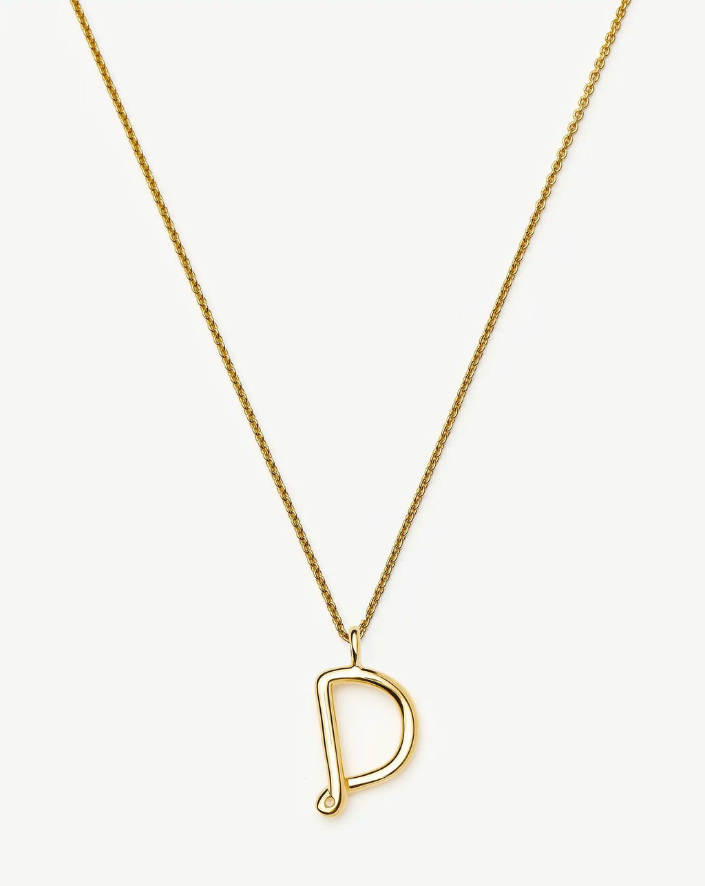 Curly Molten Initial Pendant Necklace - Initial D | 18k Gold Vermeil