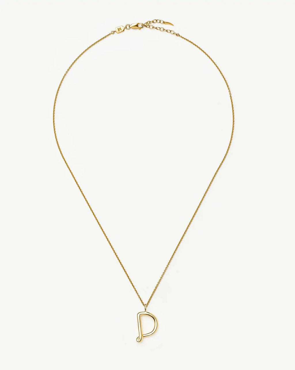Curly Molten Initial Pendant Necklace - Initial D | 18k Gold Vermeil
