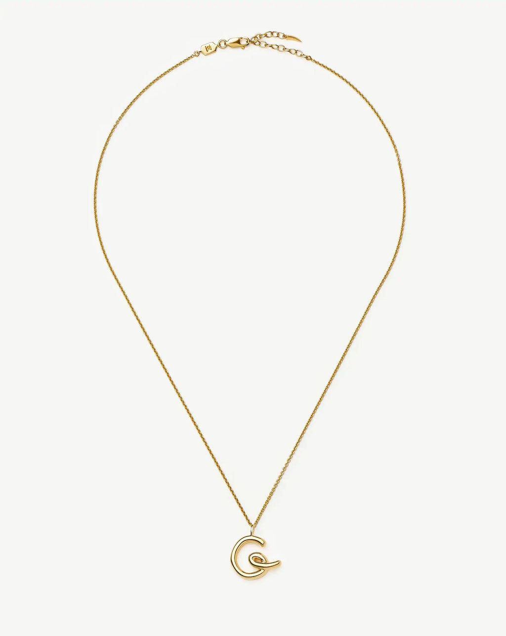 Curly Molten Initial Pendant Necklace - Initial G | 18k Gold Vermeil
