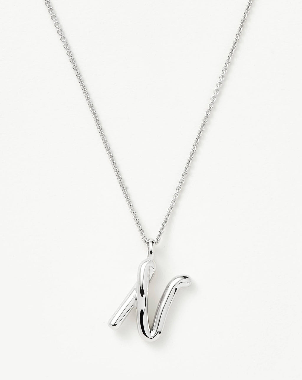 Curly Molten Initial Pendant Necklace - Initial K | Sterling Silver