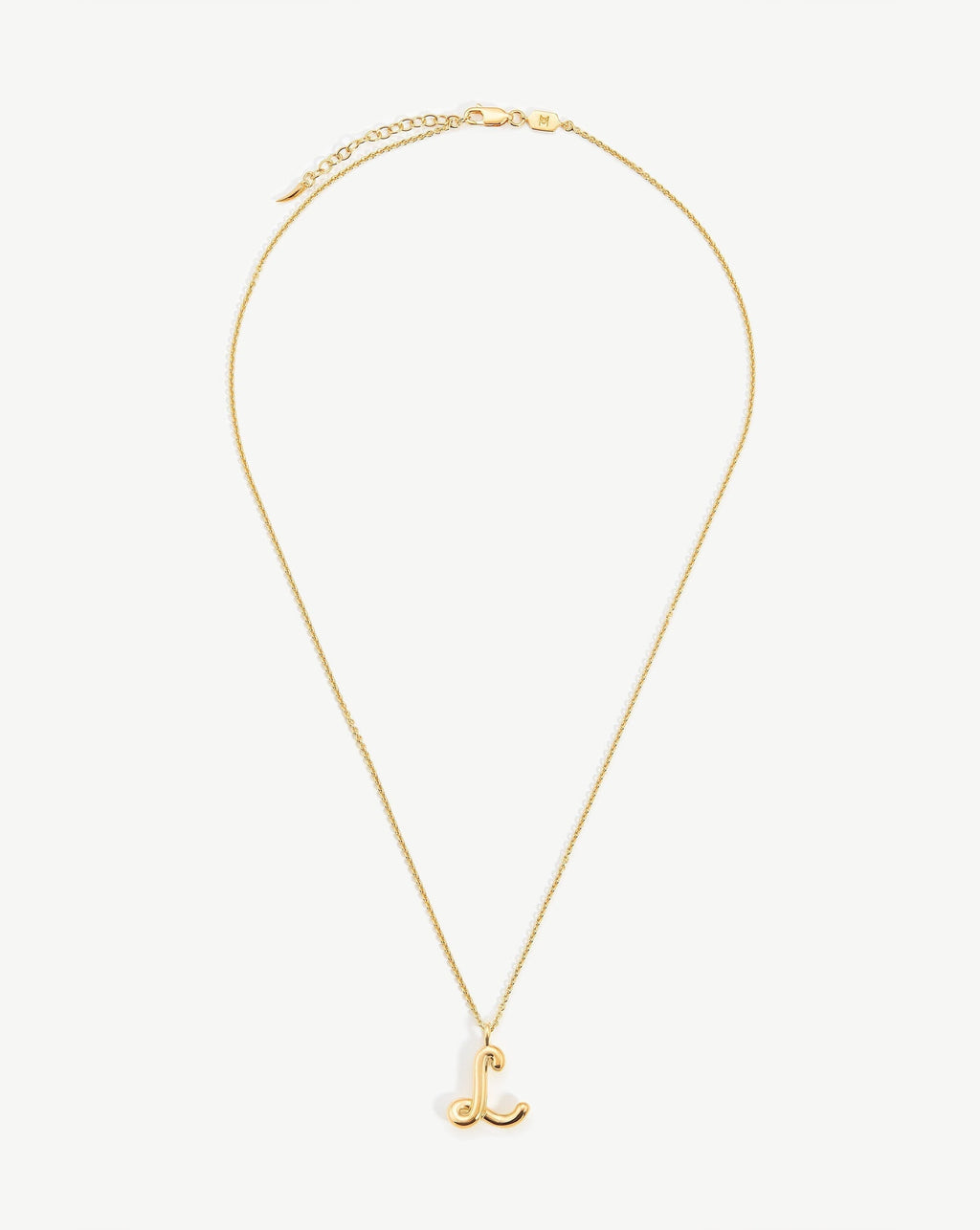 Curly Molten Initial Pendant Necklace - Initial L | 18k Gold Vermeil
