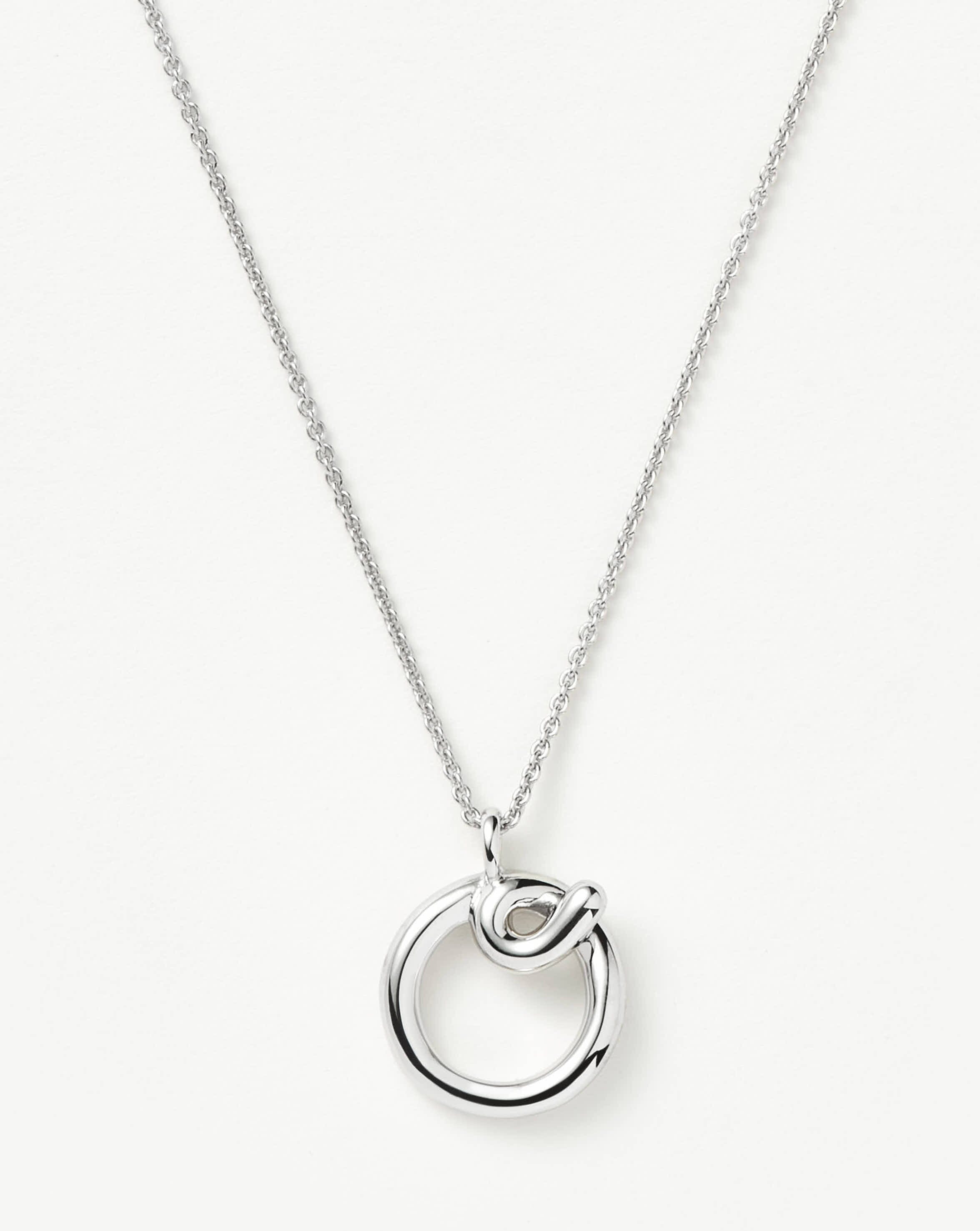 Curly Molten Initial Pendant Necklace - Initial O | Sterling Silver