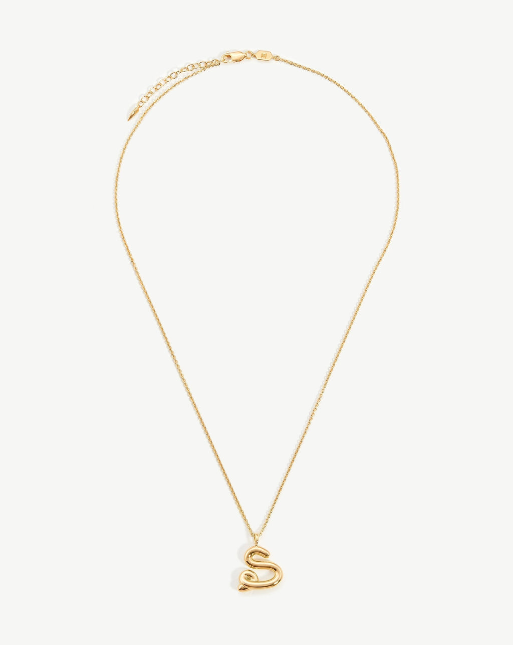 Curly Molten Initial Pendant Necklace - Initial S | 18k Gold Vermeil