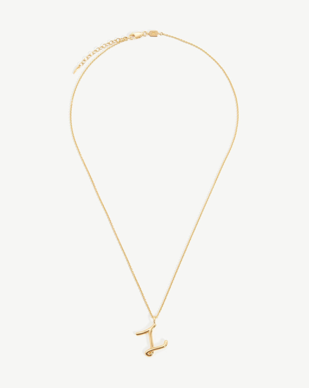 Curly Molten Initial Pendant Necklace - Initial Z | 18k Gold Vermeil
