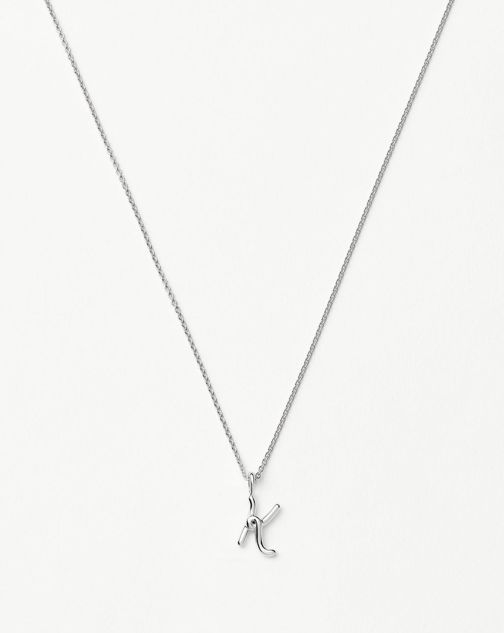 Curly Molten Mini Initial Necklace - K | Sterling Silver
