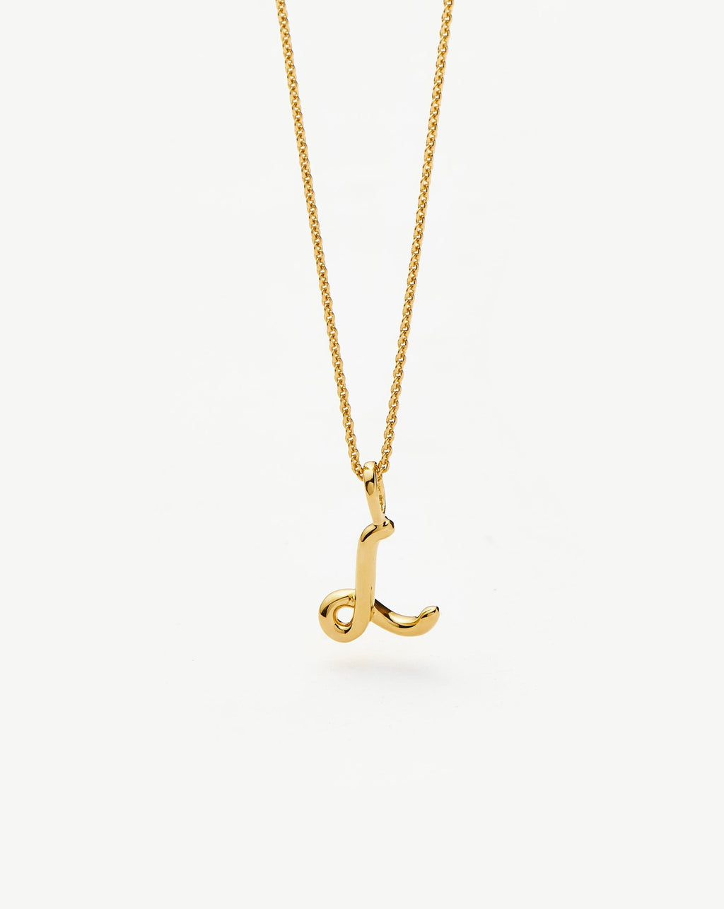 Curly Molten Mini Initial Necklace - L |18k Gold Vermeil