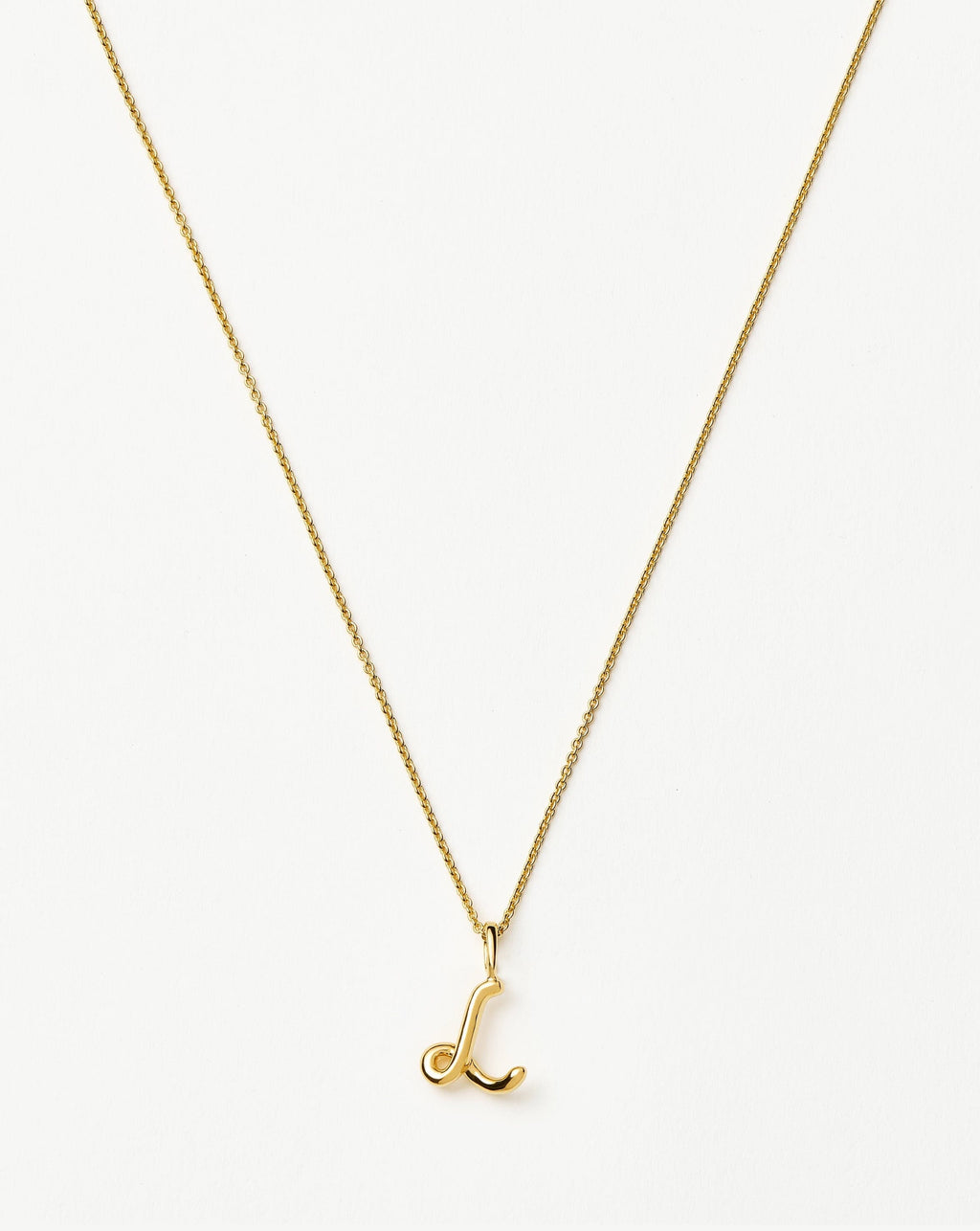 Curly Molten Mini Initial Necklace - L |18k Gold Vermeil
