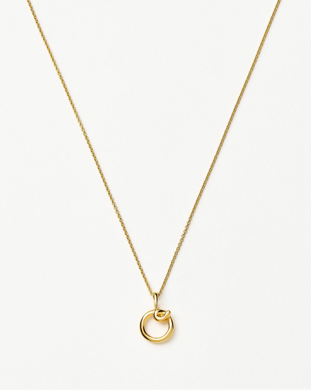 Curly Molten Mini Initial Necklace - O | 18k Gold Vermeil