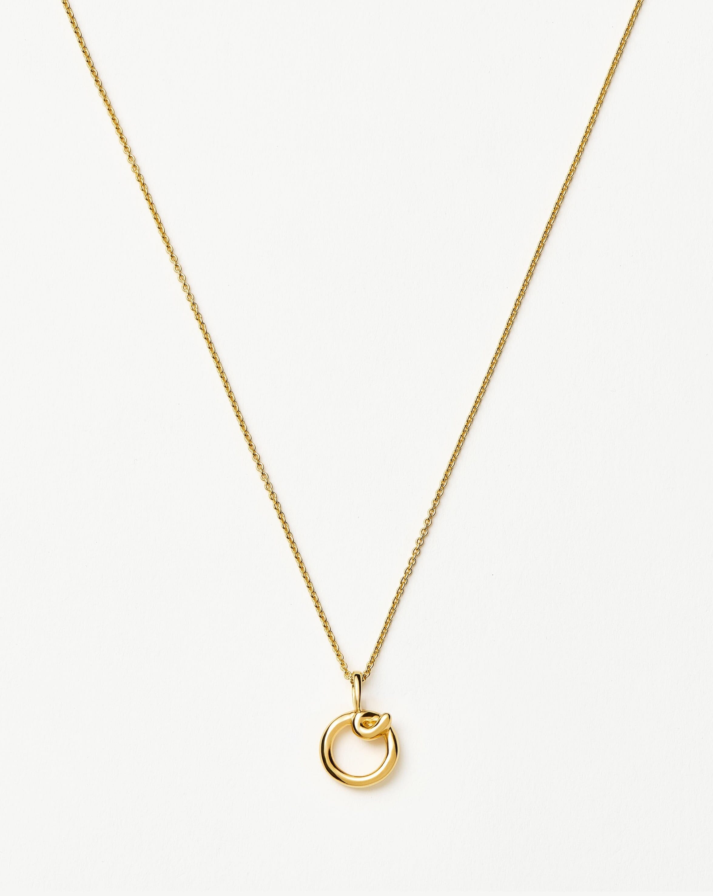 Curly Molten Mini Initial Necklace - O | 18k Gold Vermeil