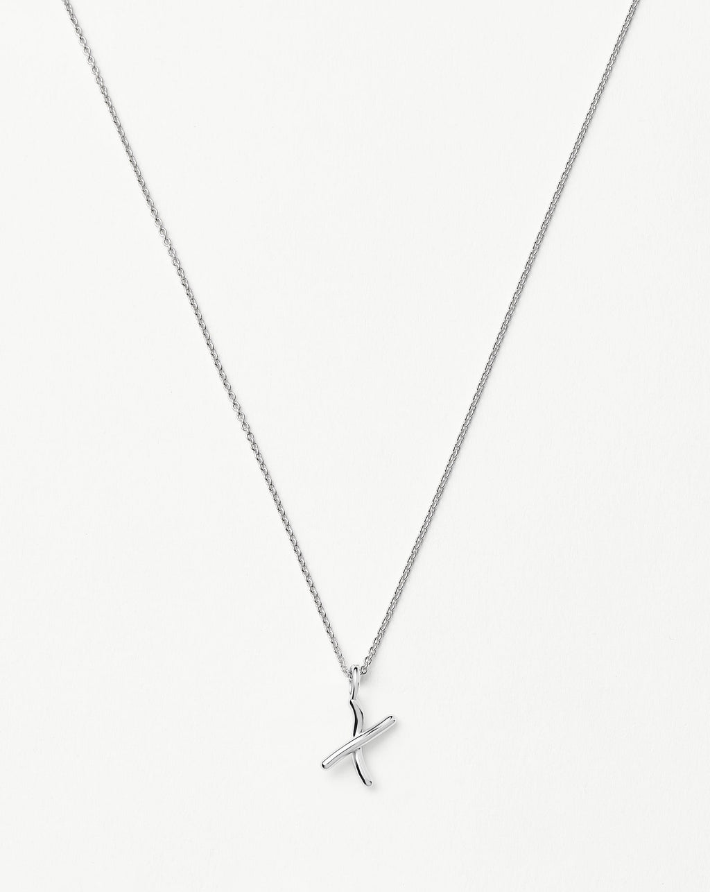 Curly Molten Mini Initial Necklace - X | Sterling Silver