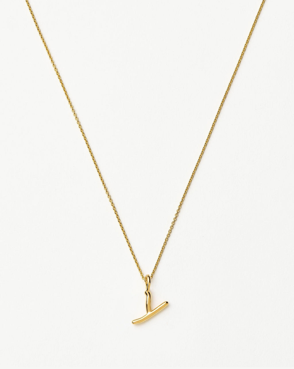 Curly Molten Mini Initial Necklace - Y | 18k Gold Vermeil