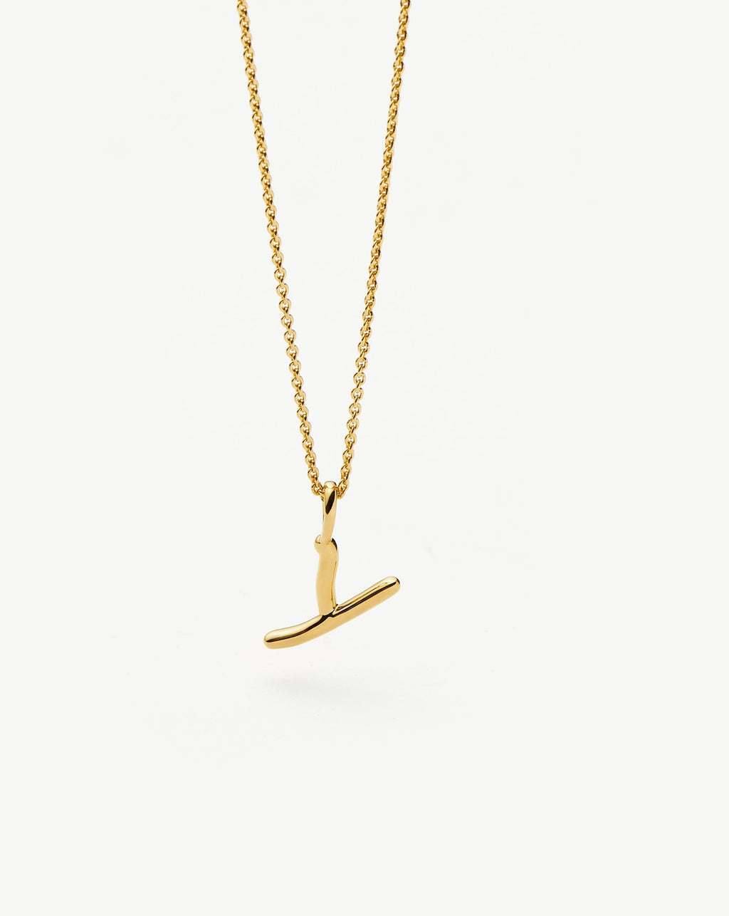 Curly Molten Mini Initial Necklace - Y | 18k Gold Vermeil