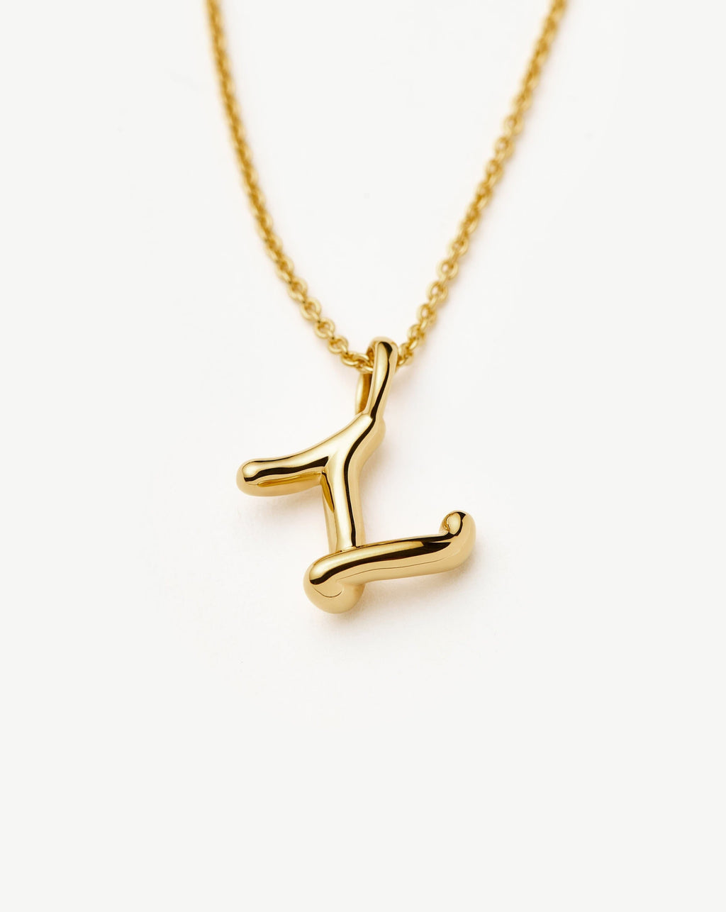 Curly Molten Mini Initial Necklace - Z | 18k Gold Vermeil