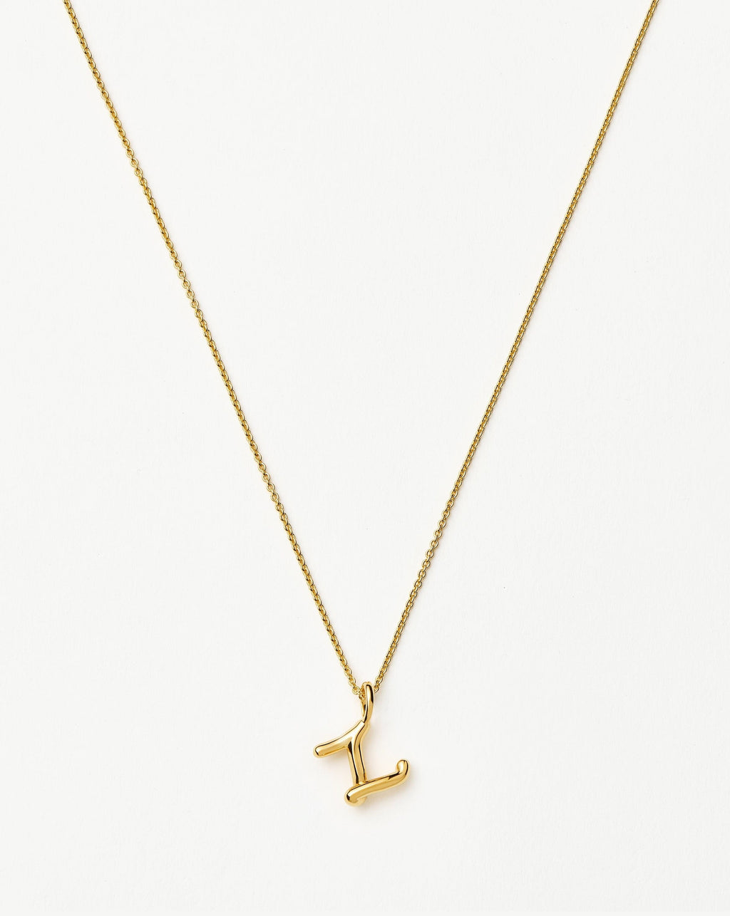 Curly Molten Mini Initial Necklace - Z | 18k Gold Vermeil