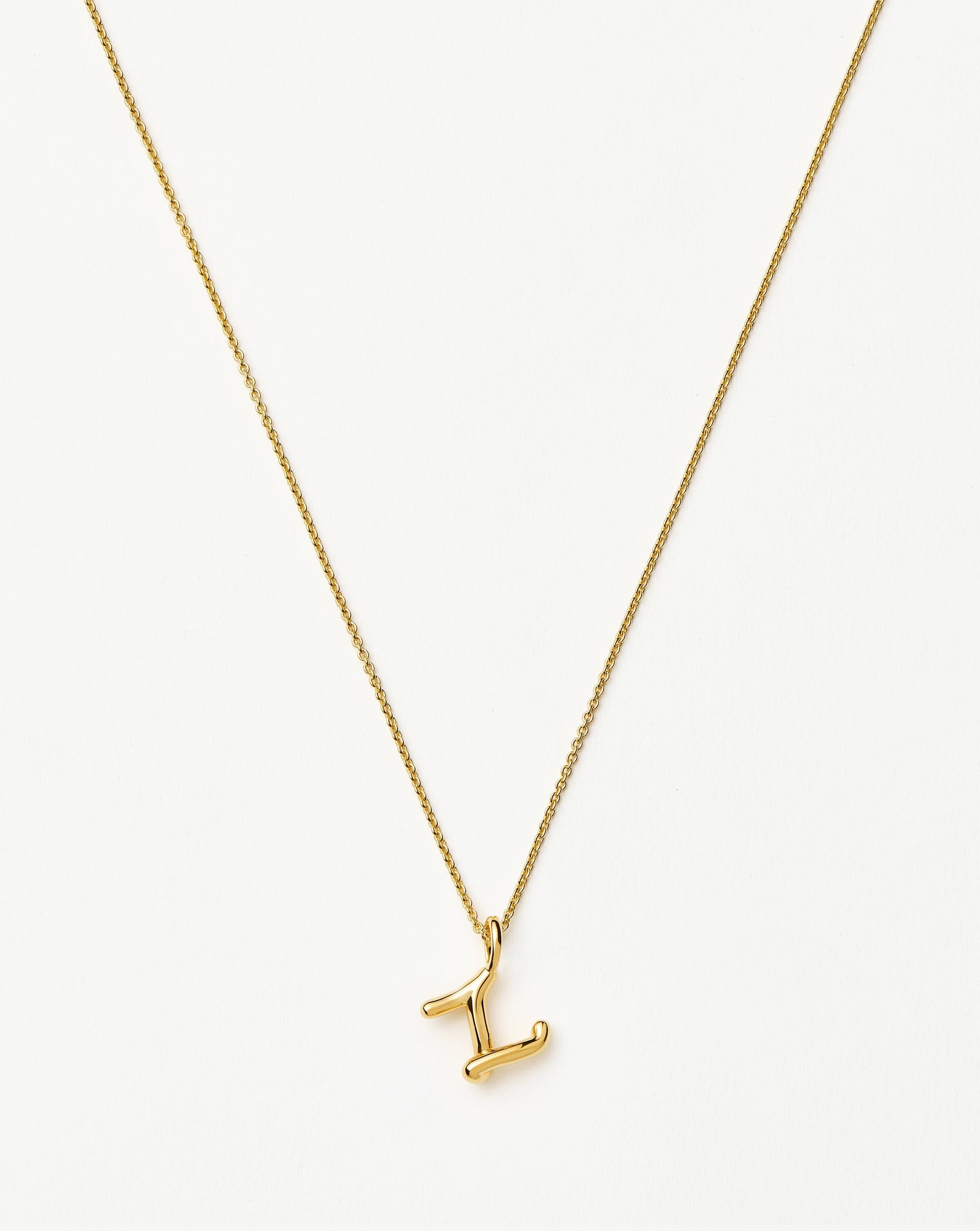 Curly Molten Mini Initial Necklace - Z | 18k Gold Vermeil