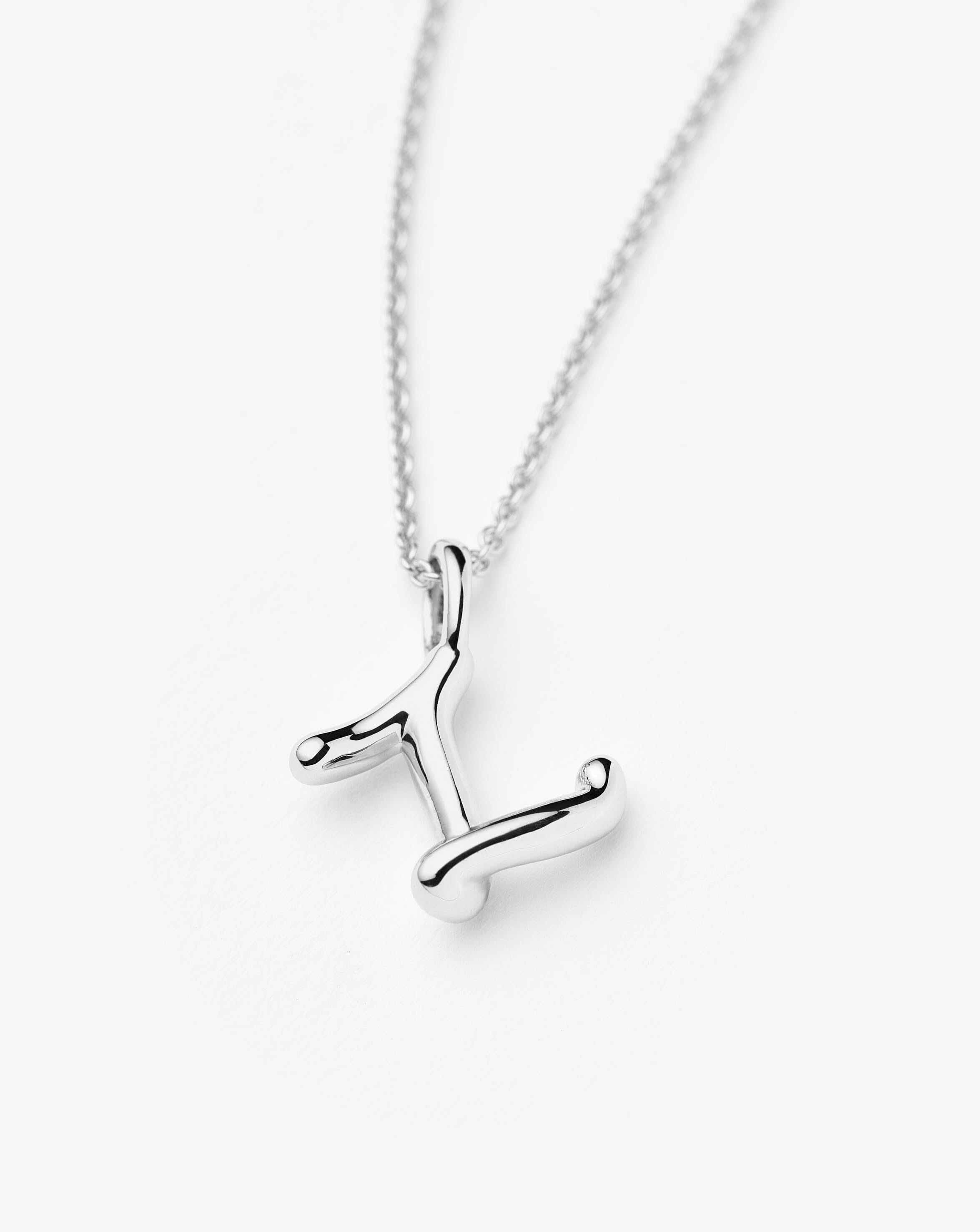 Curly Molten Mini Initial Necklace - Z | Sterling Silver
