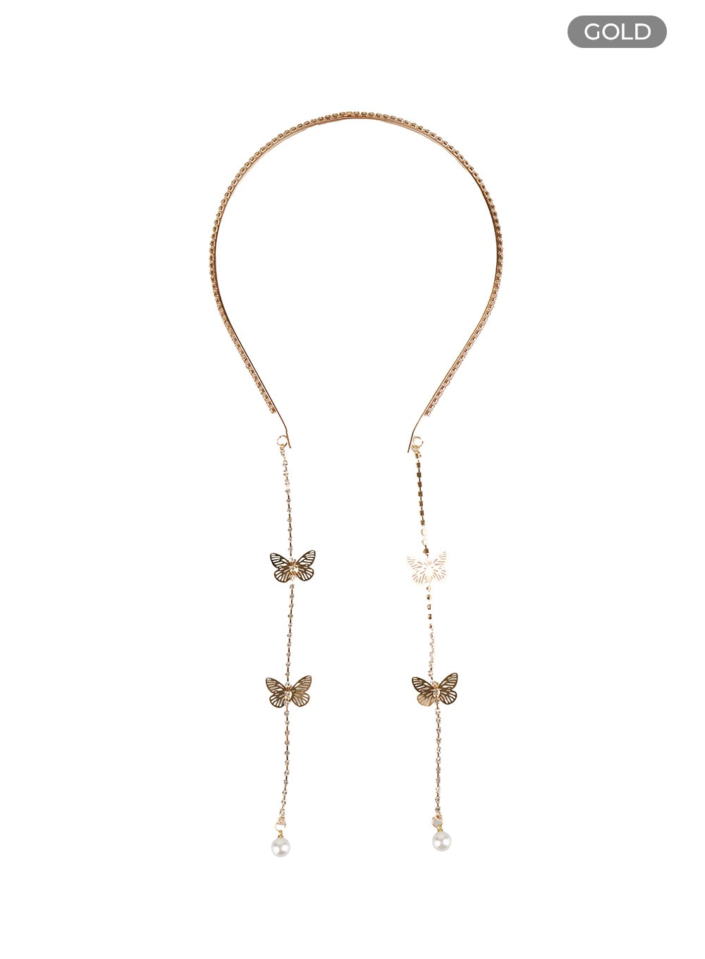 Beaded Pearl Brass Headband OG406