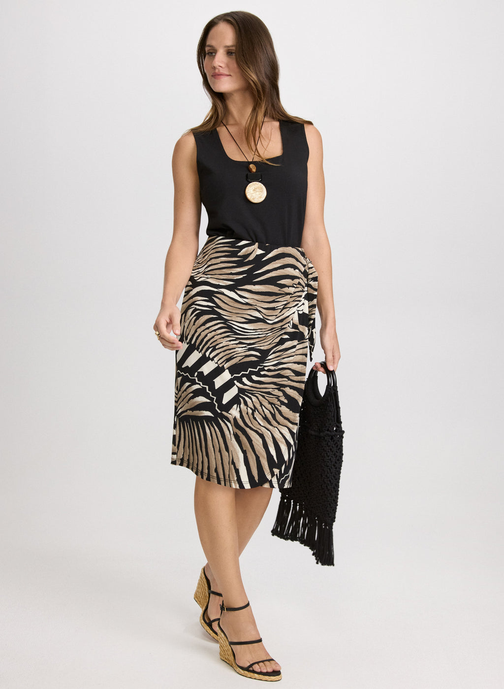 Abstract Print Pencil Skirt