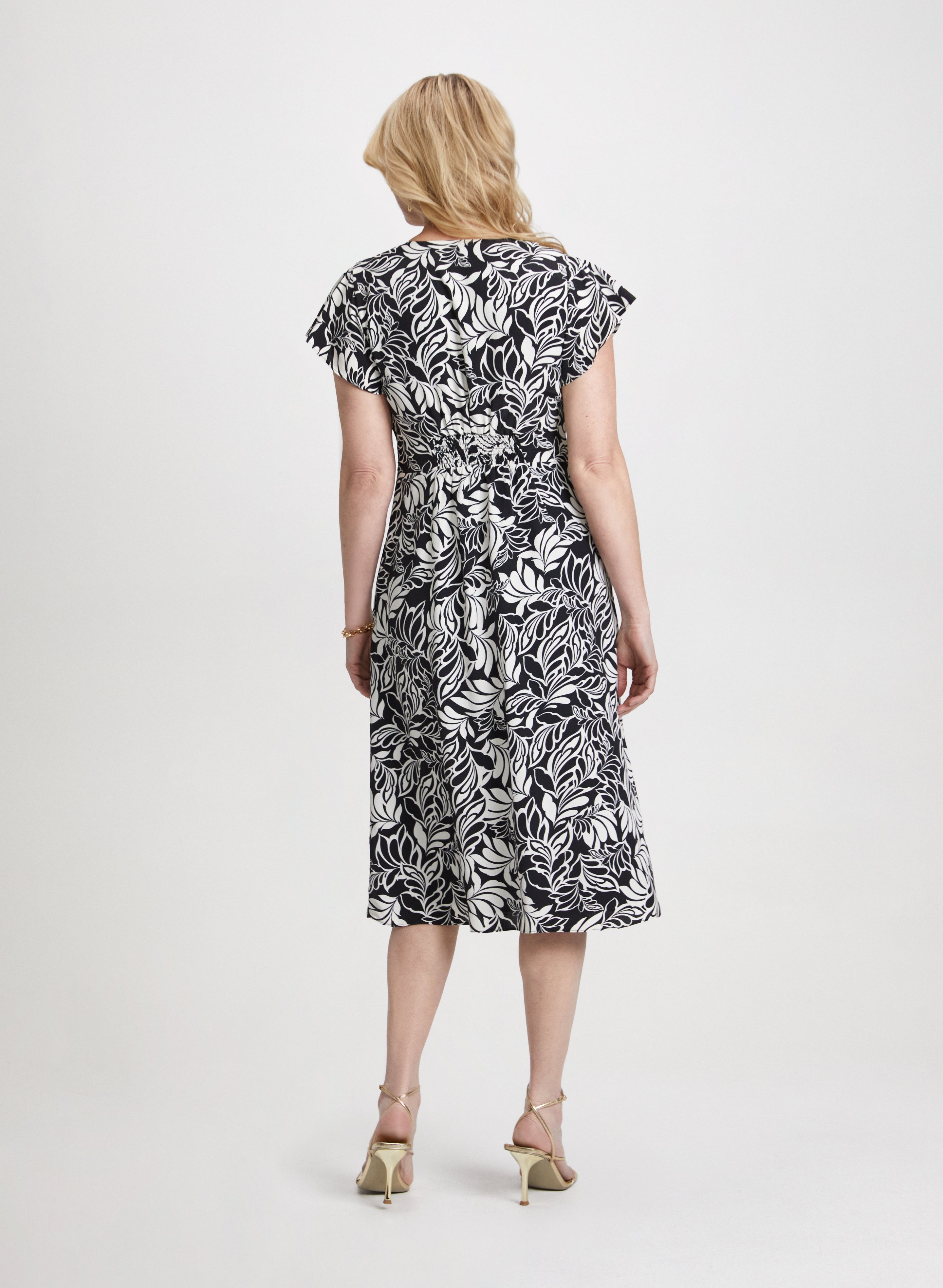 Crepe Flare Dress With Pockets