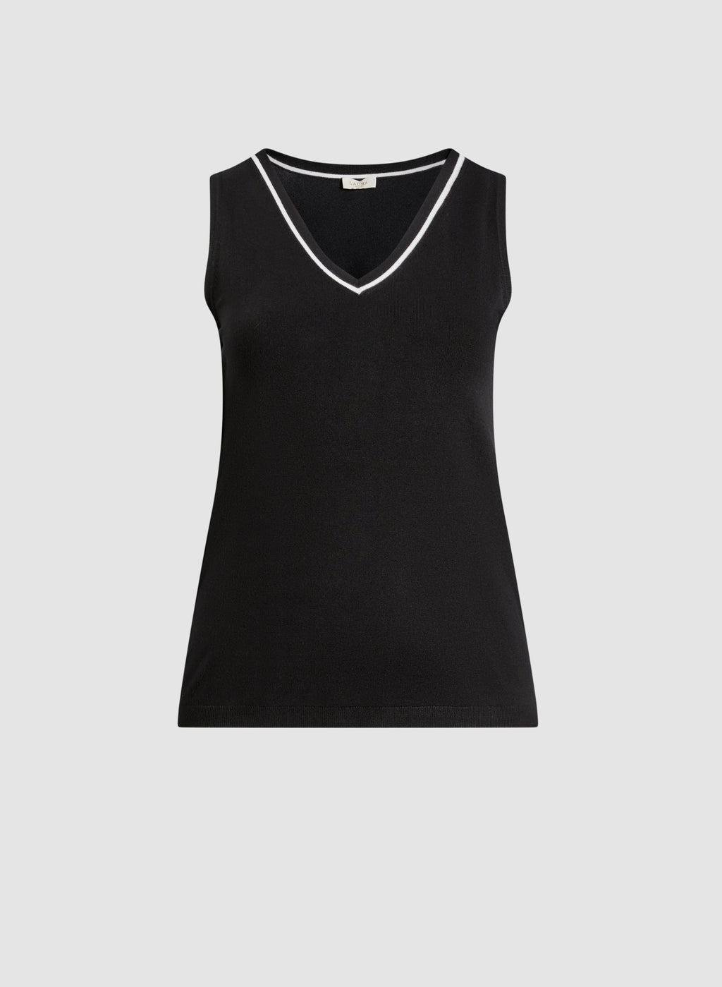 Contrast Stripe Sleeveless Knit Top