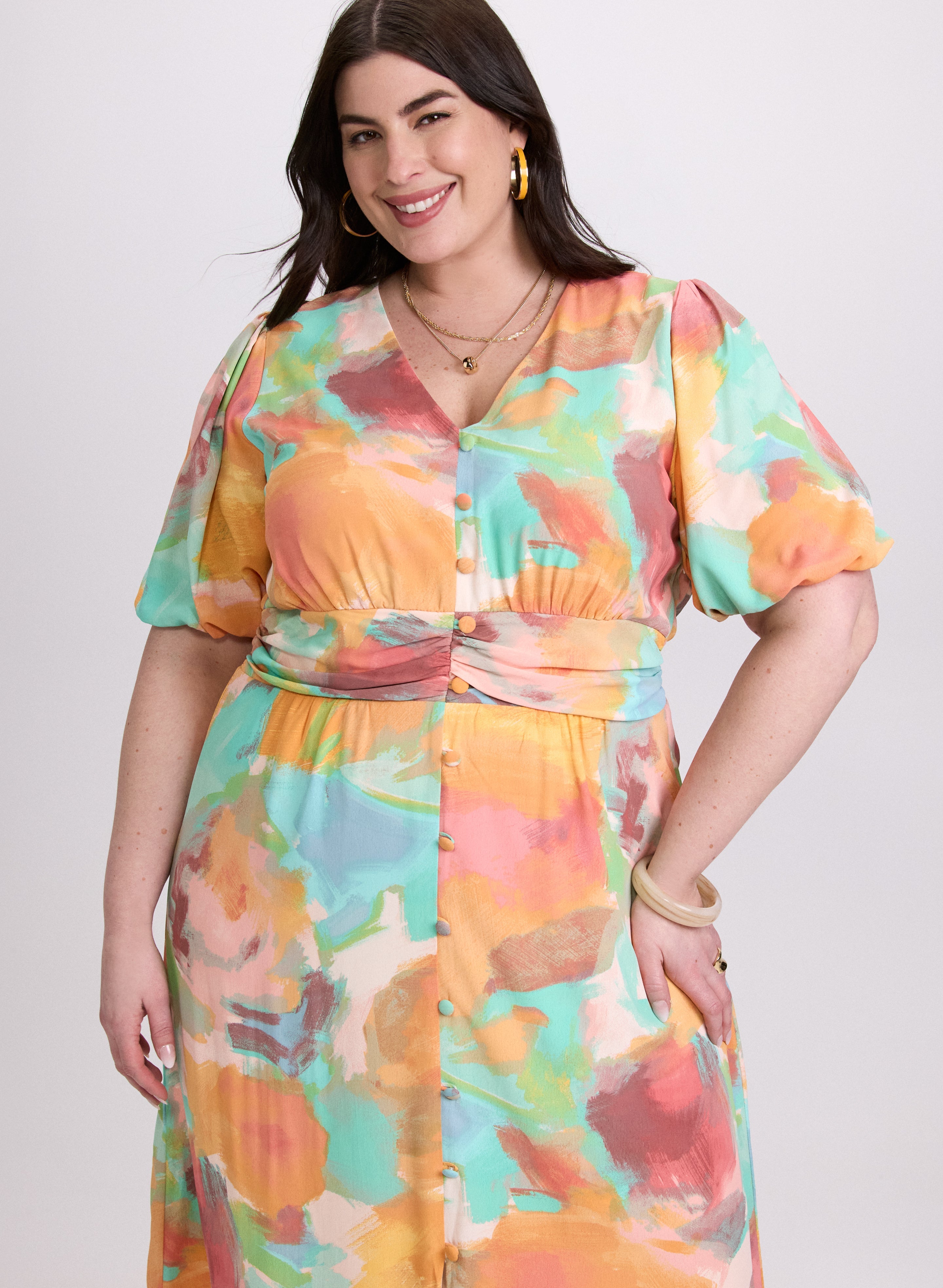 Abstract Floral Dress