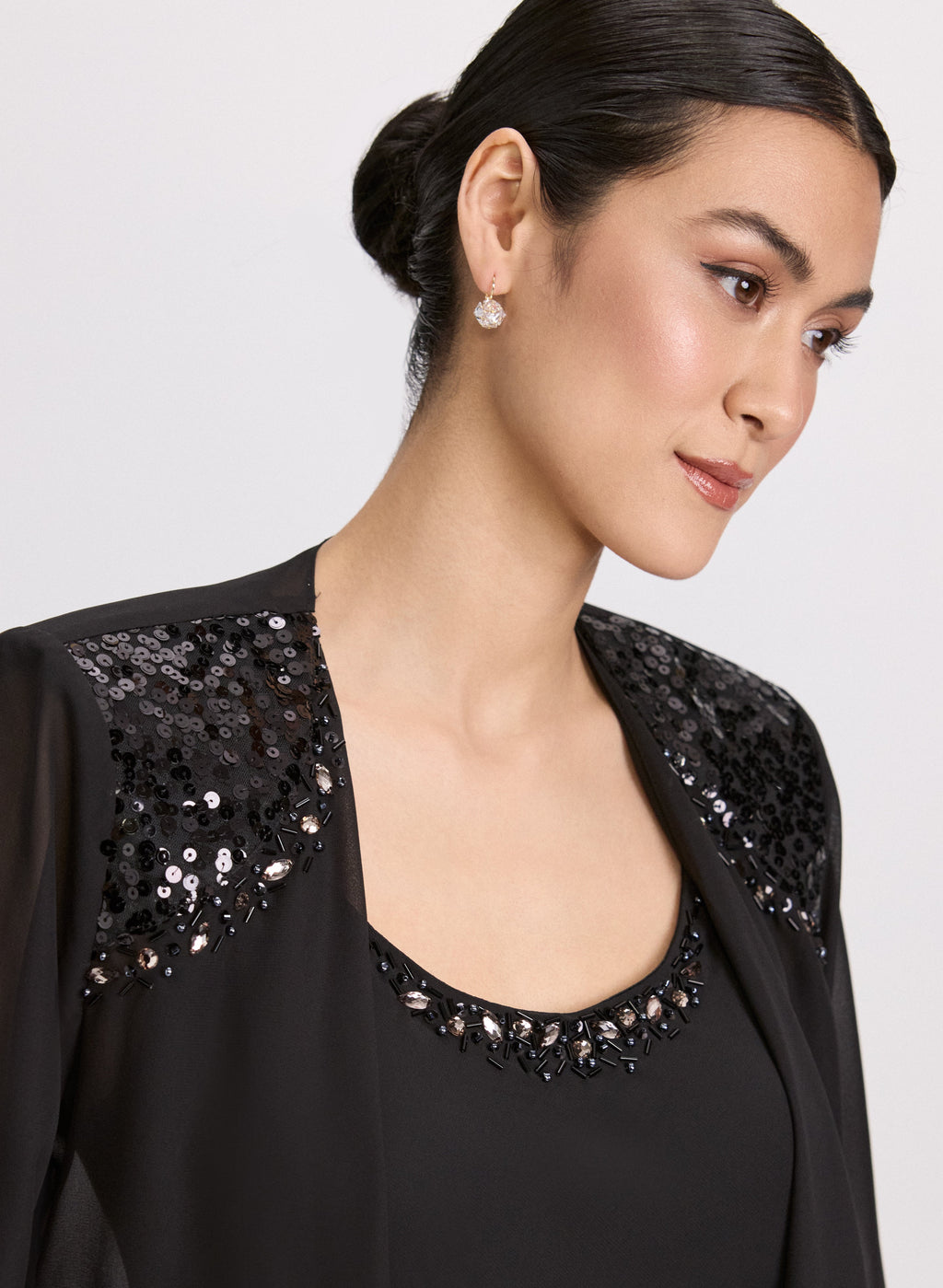 Chiffon Sequin Dress & Jacket Set