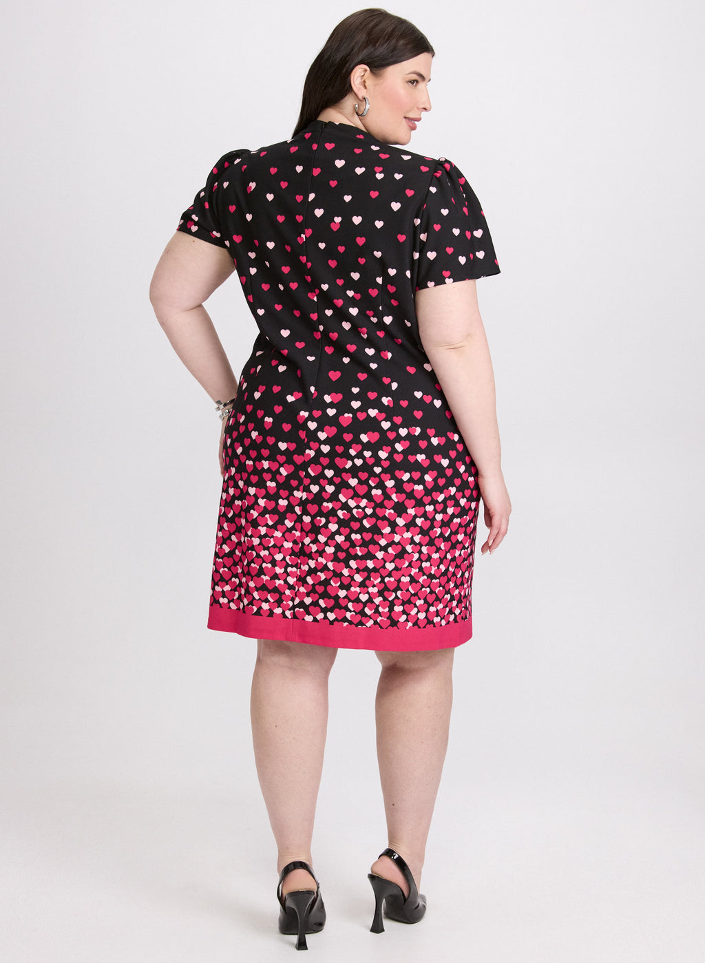 Cascade Heart Print Dress