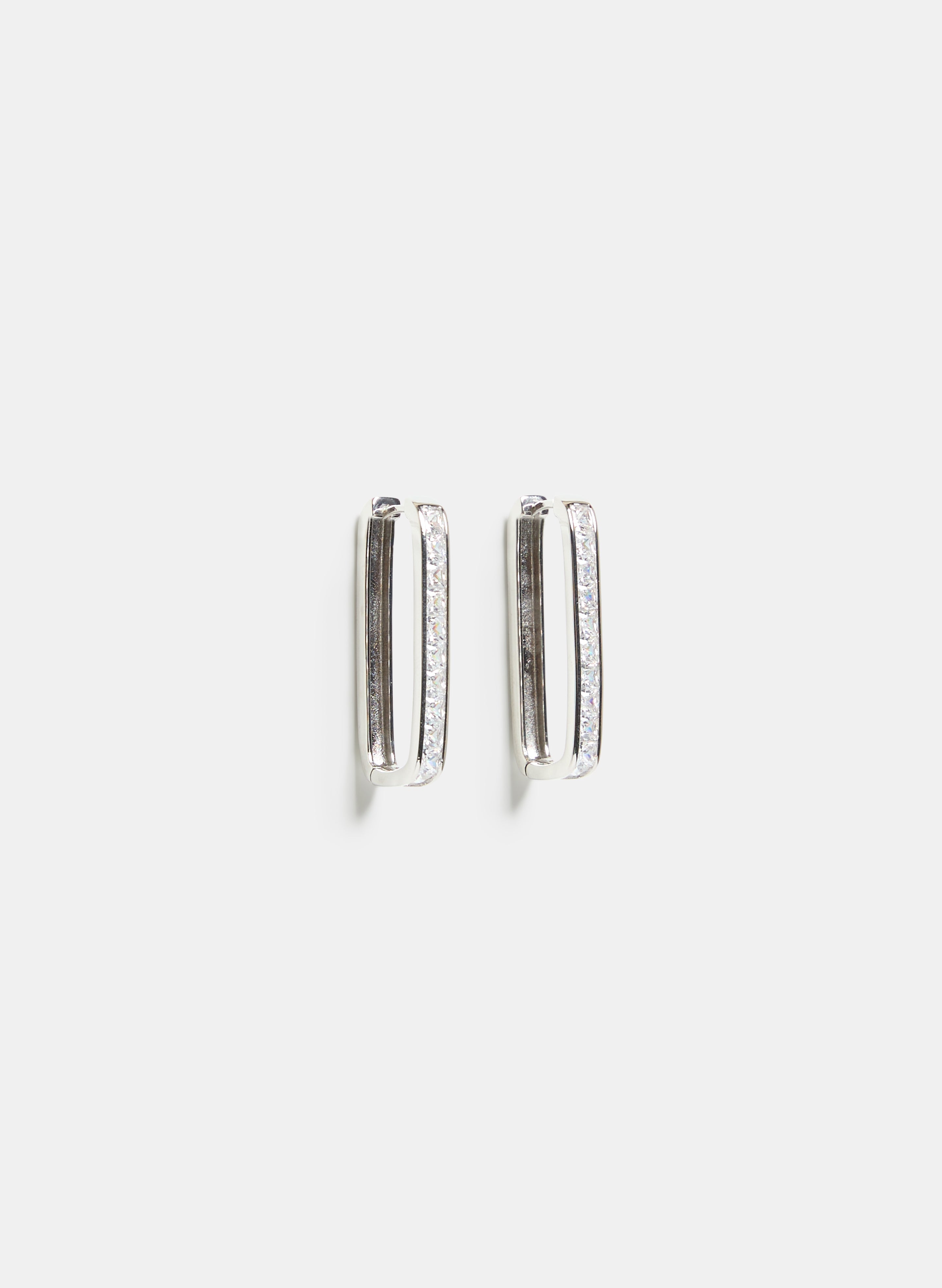 Cubic Zirconia Rectangular Hoops