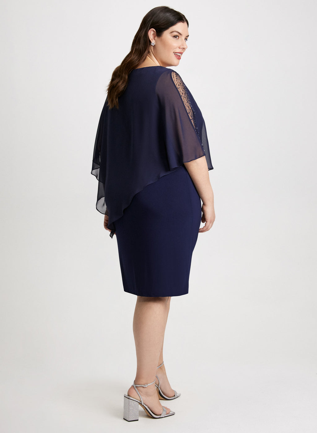 Asymmetric Poncho Evening Dress