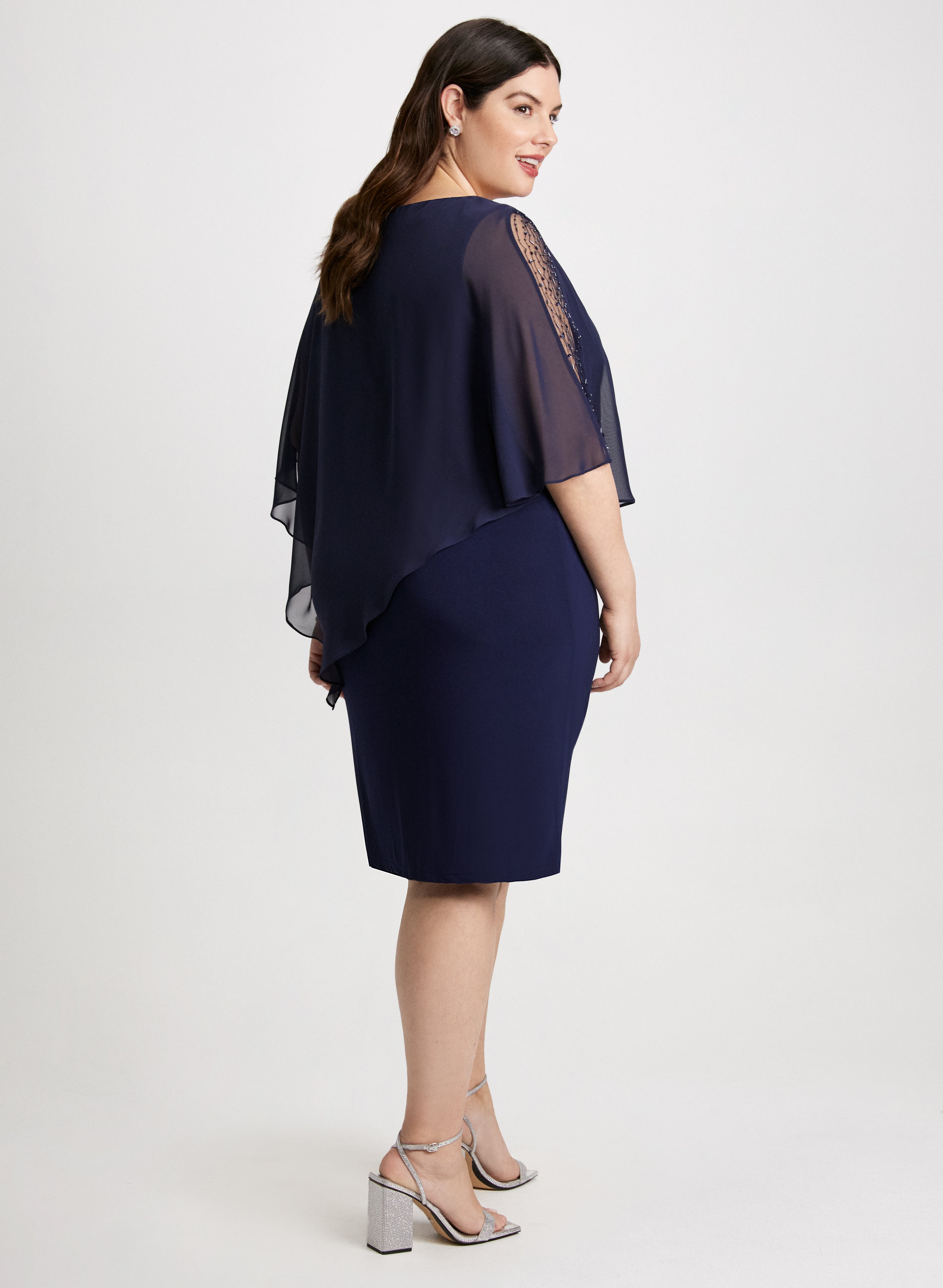 Asymmetric Poncho Evening Dress