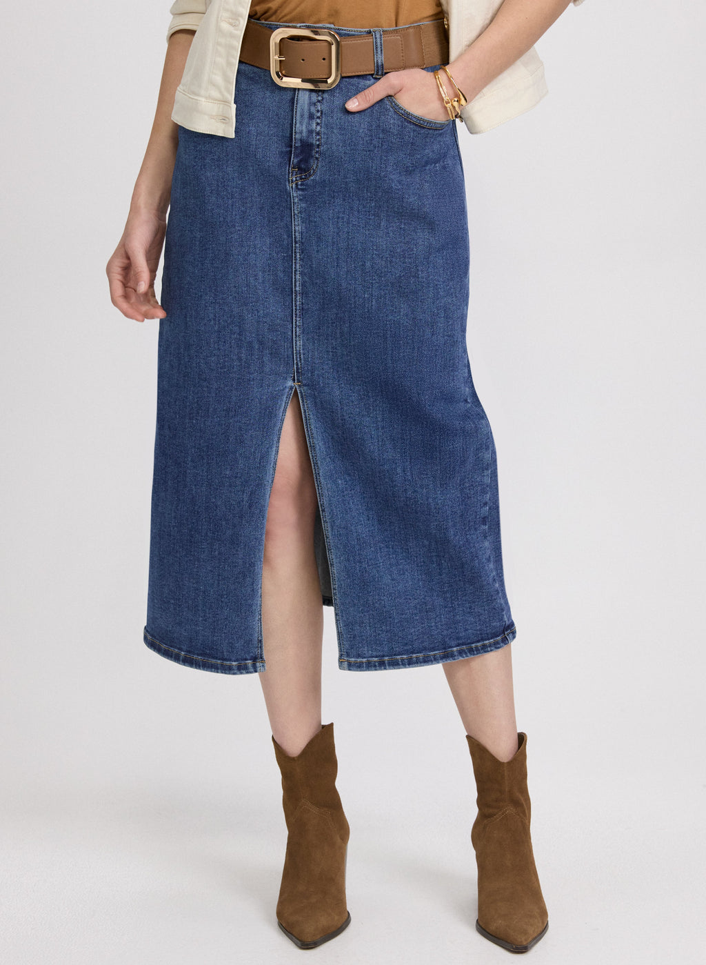 Denim Midi Skirt
