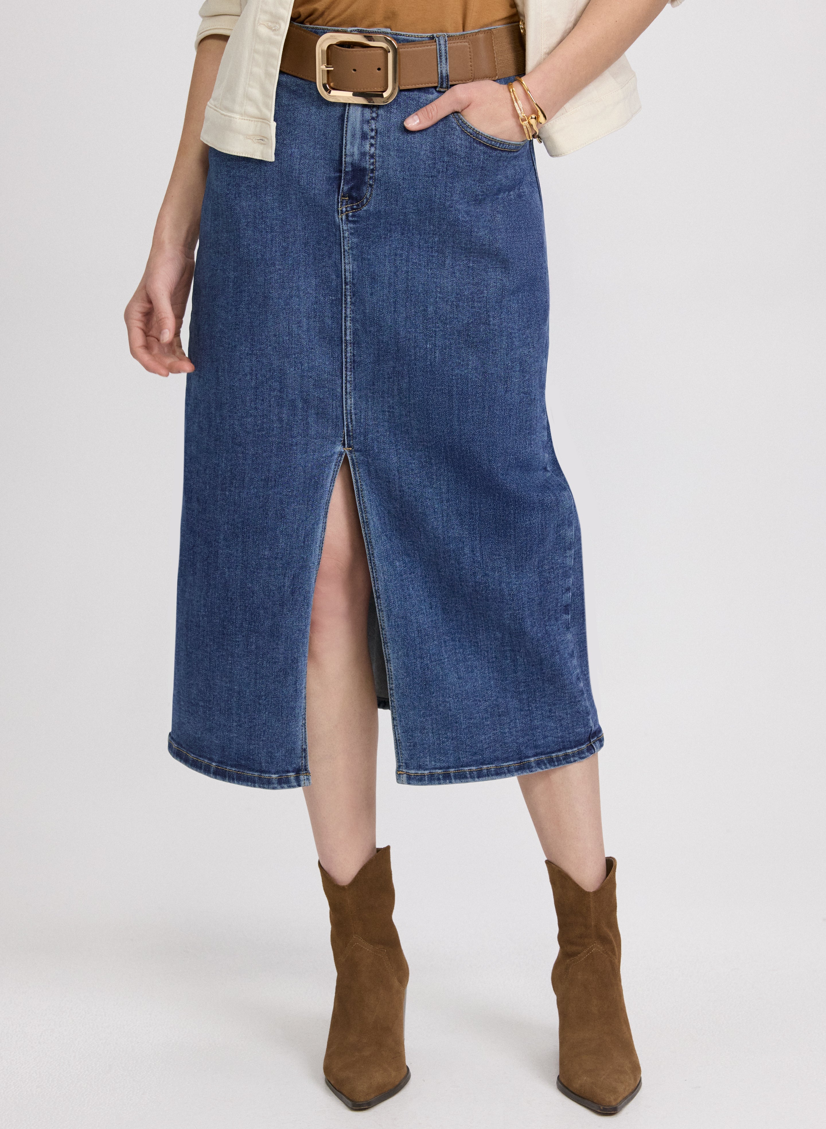 Denim Midi Skirt