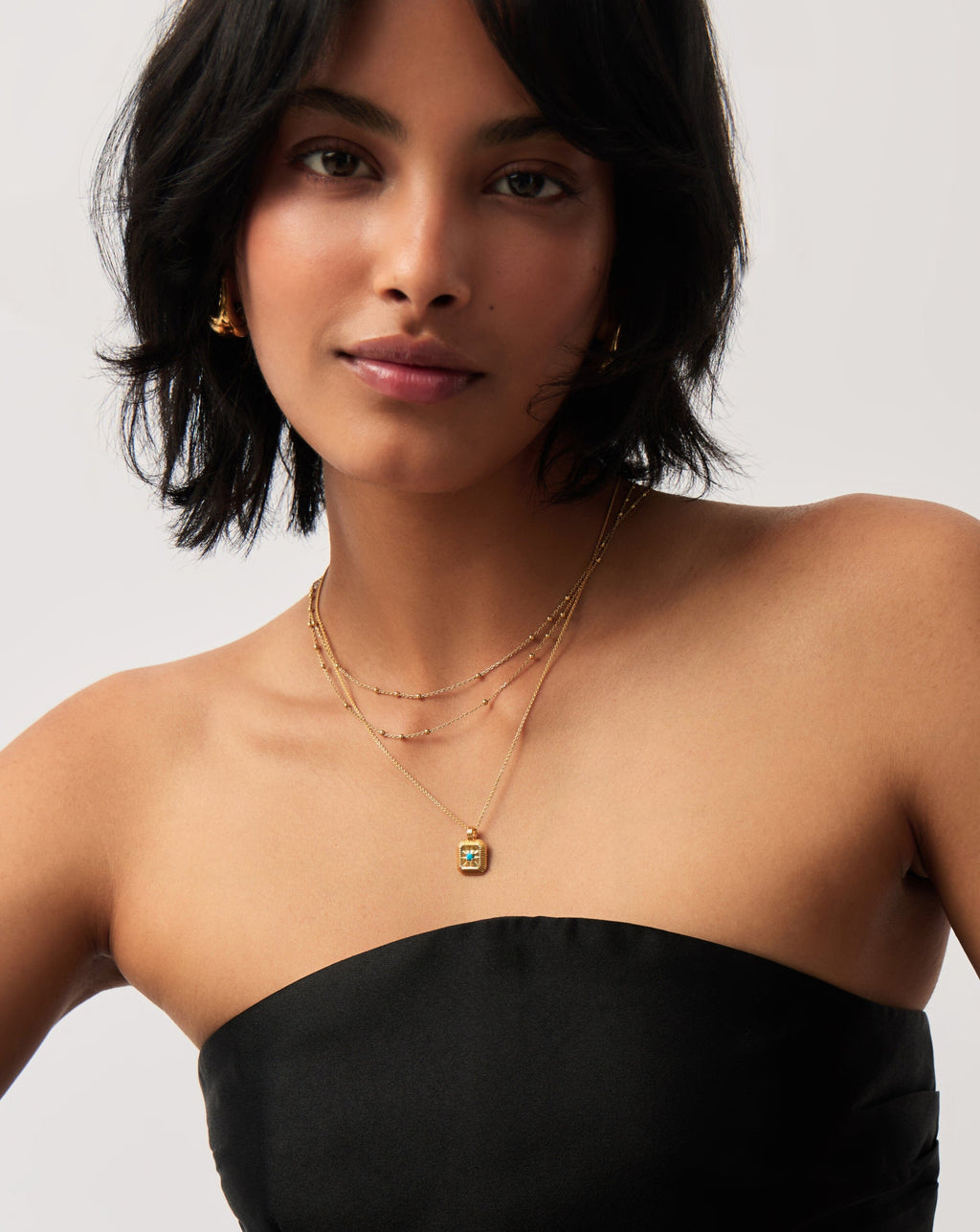 December Birthstone Pendant Necklace | 18k Gold Vermeil/Dyed Turquoise Magnesite