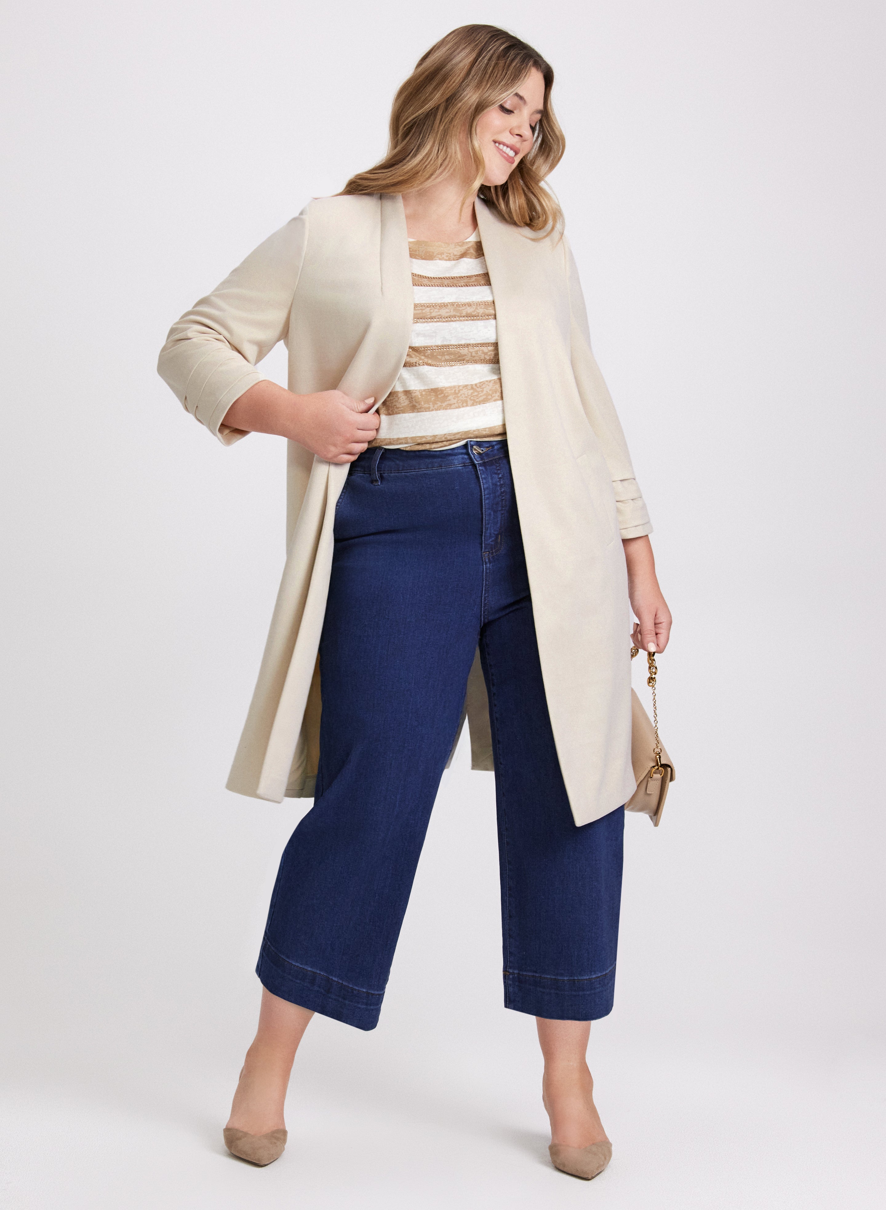 Collarless Duster Jacket