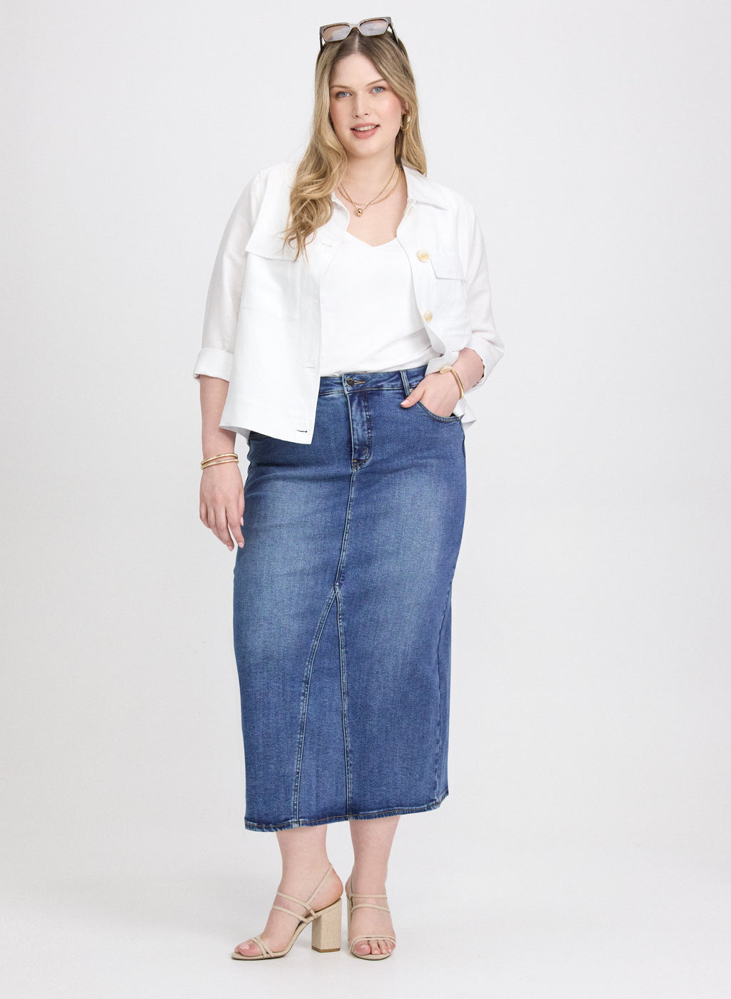 Cropped Linen-Blend Shacket