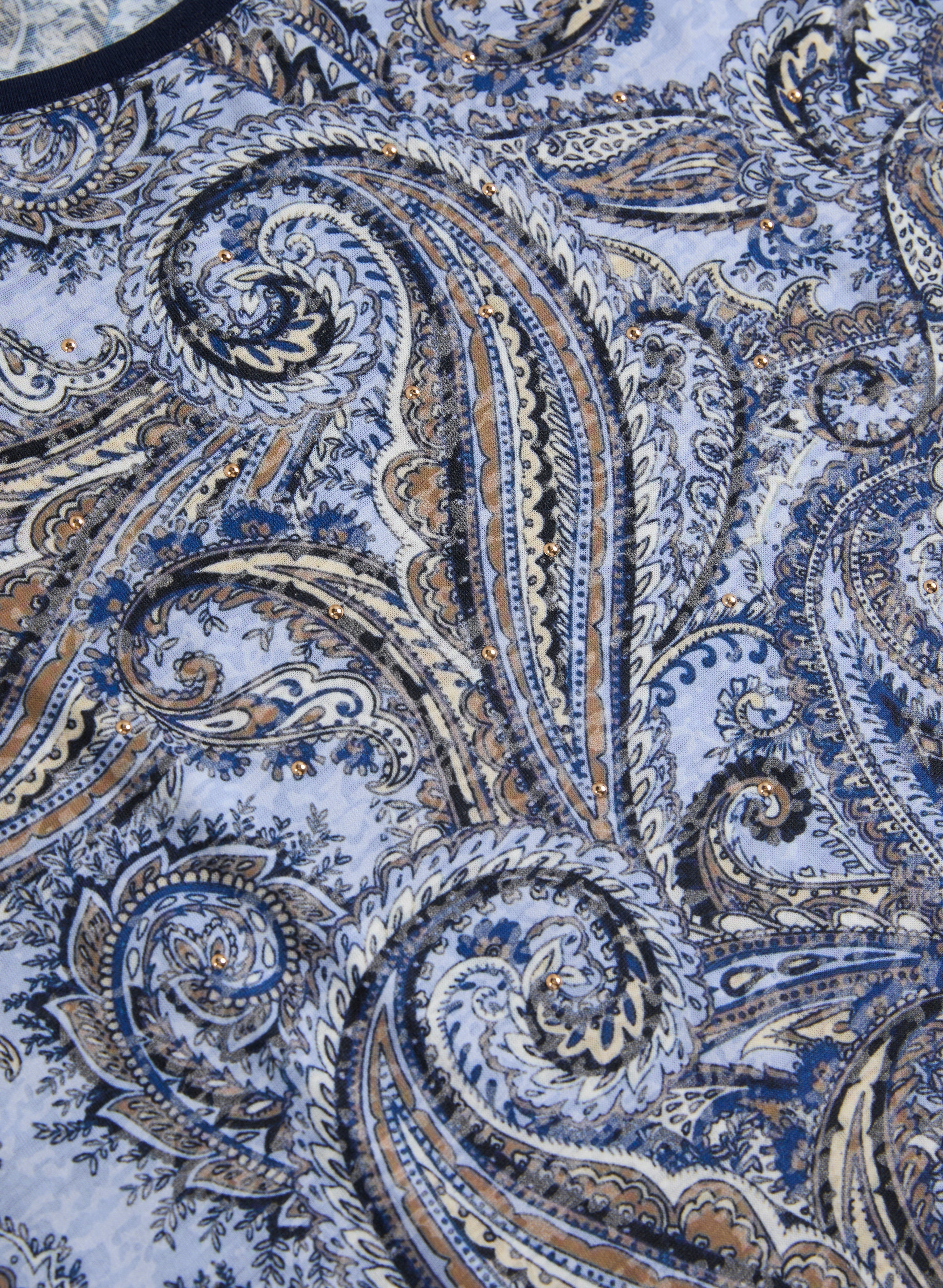 Cap Sleeve Paisley T-Shirt