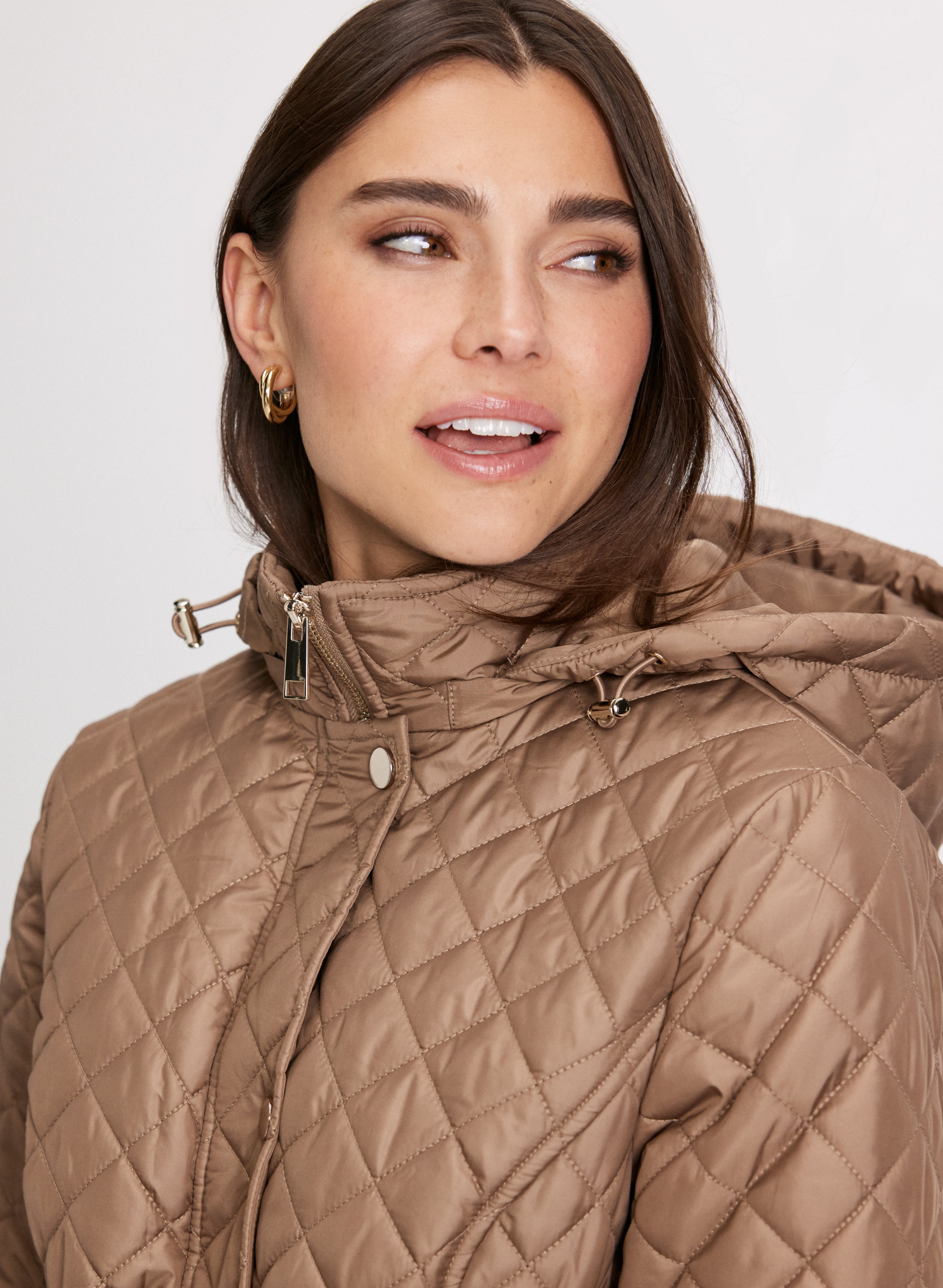 Diamond Quilt Belted Jacket