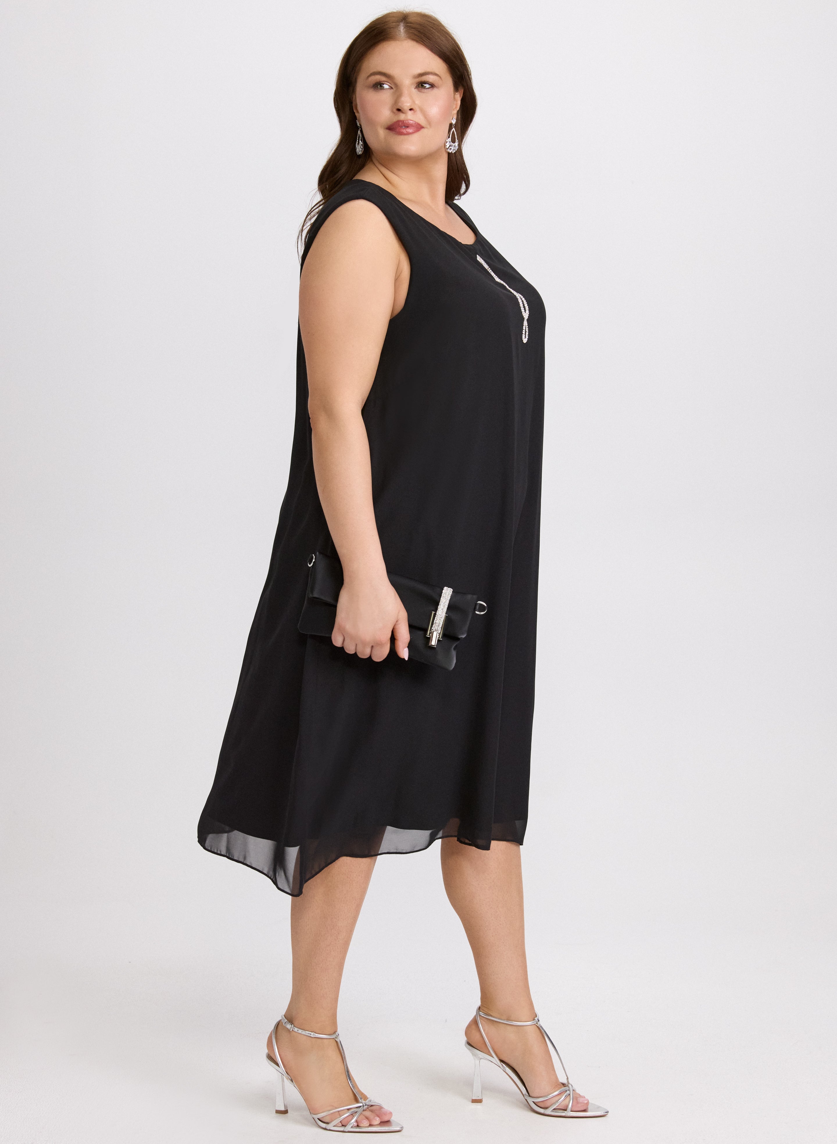 Chiffon Dress & Cape Set