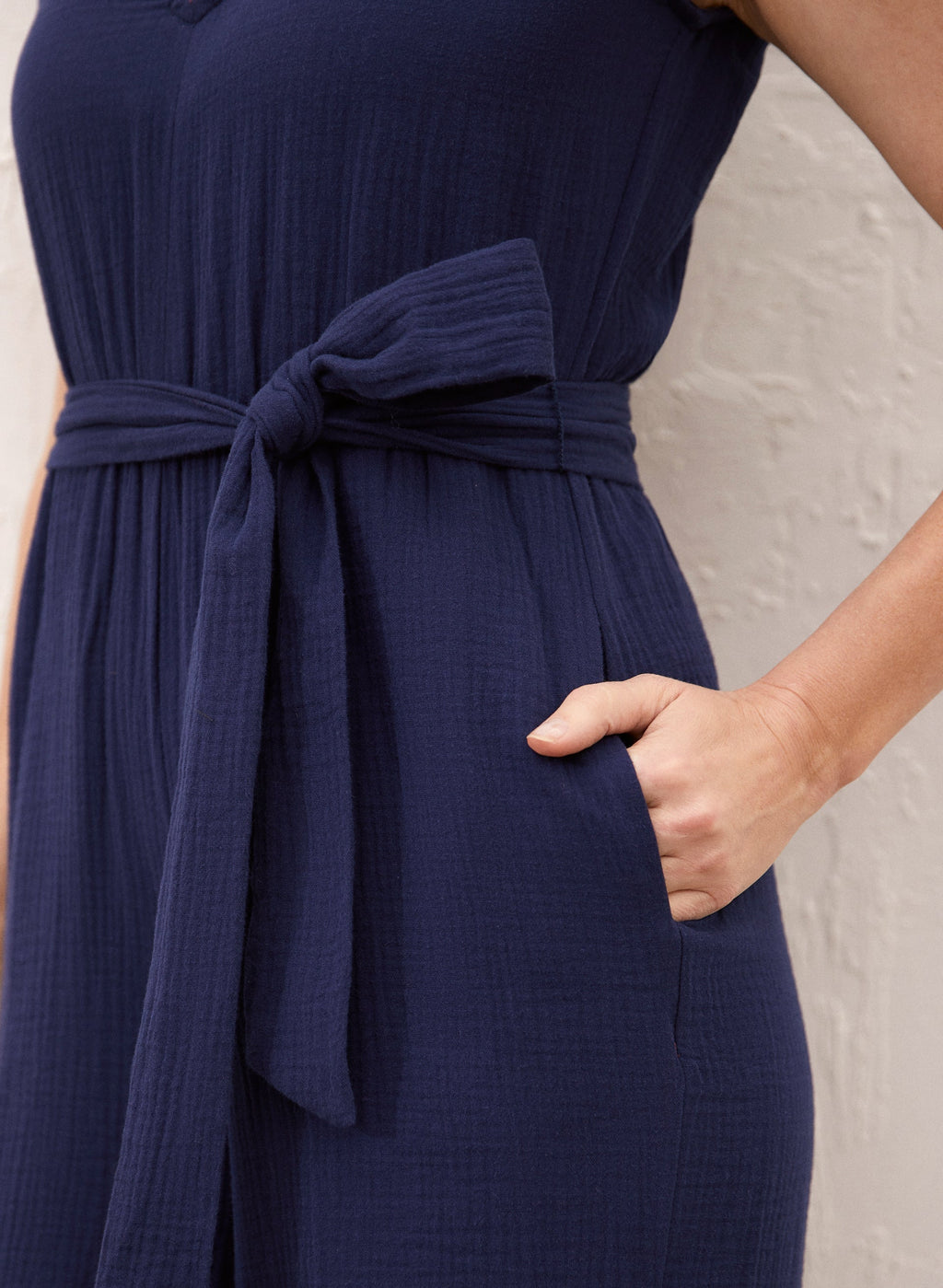 Cotton V-Neck Jumpsuit