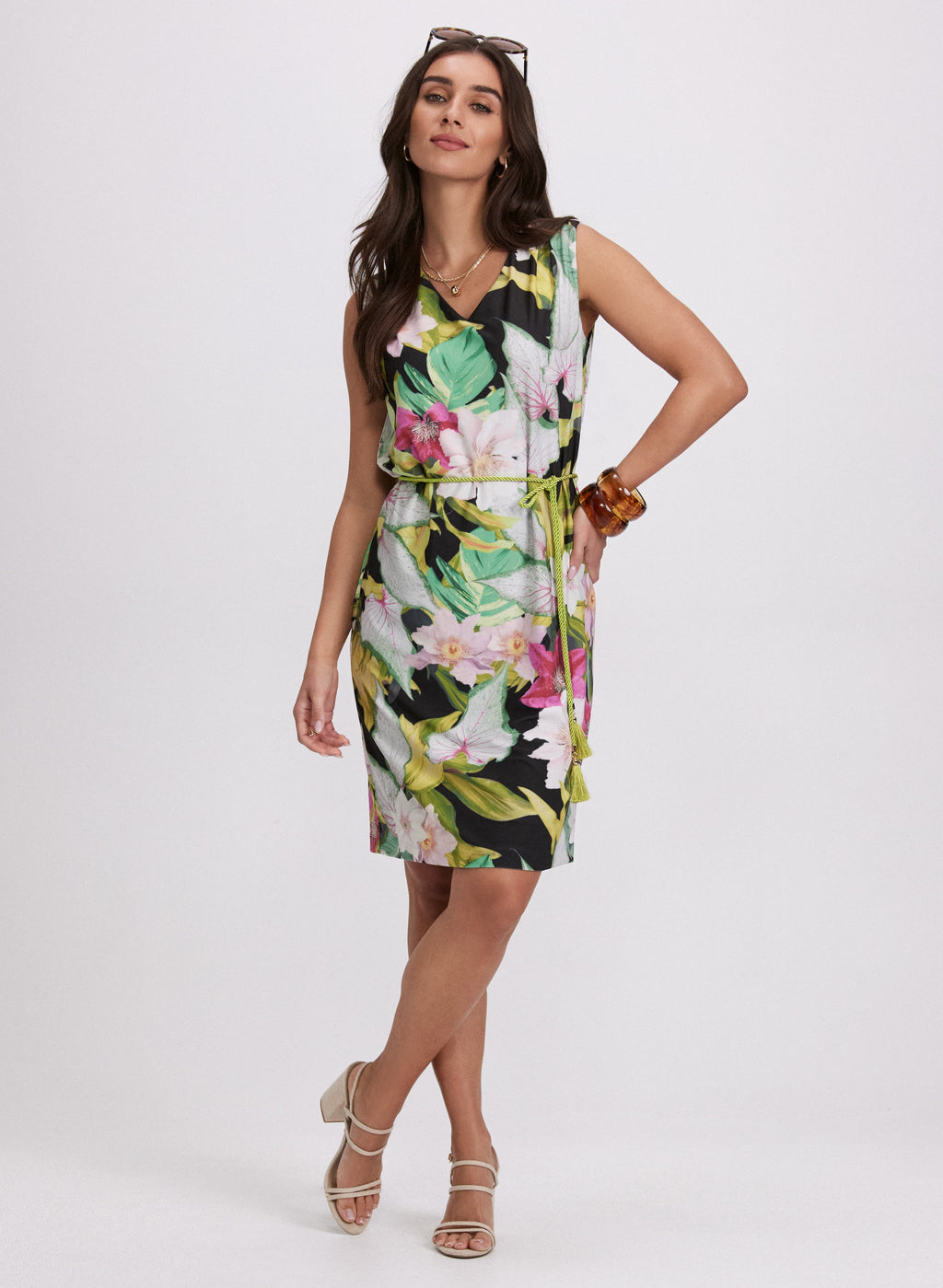 Belted Floral Dress