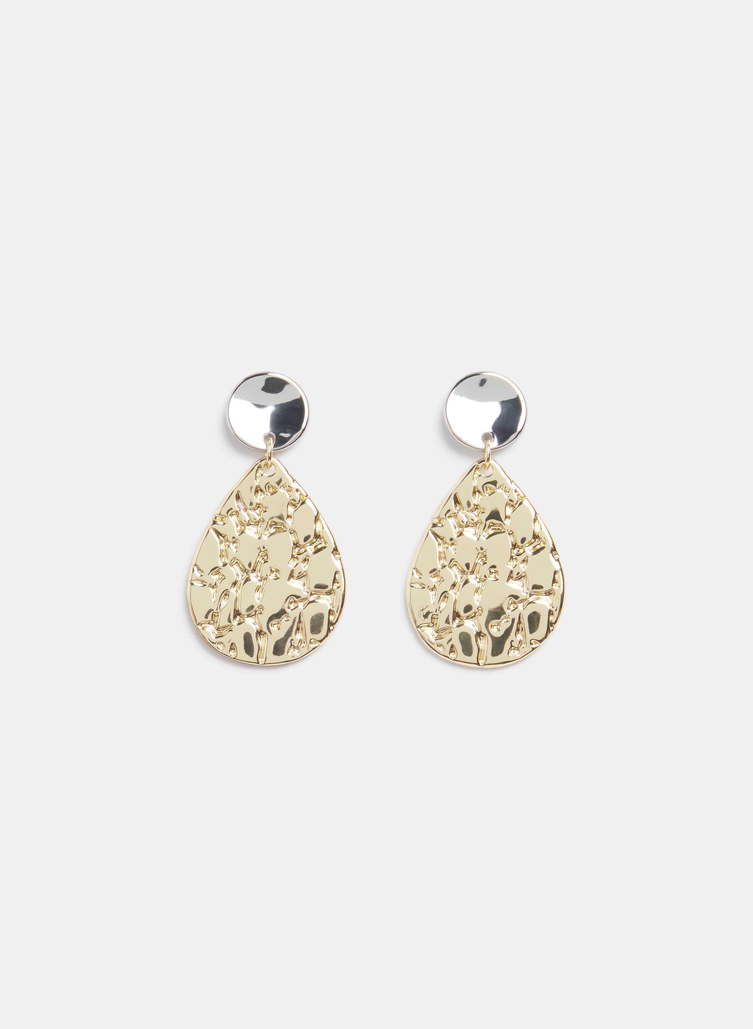 2-Toned Teardrop Earrings