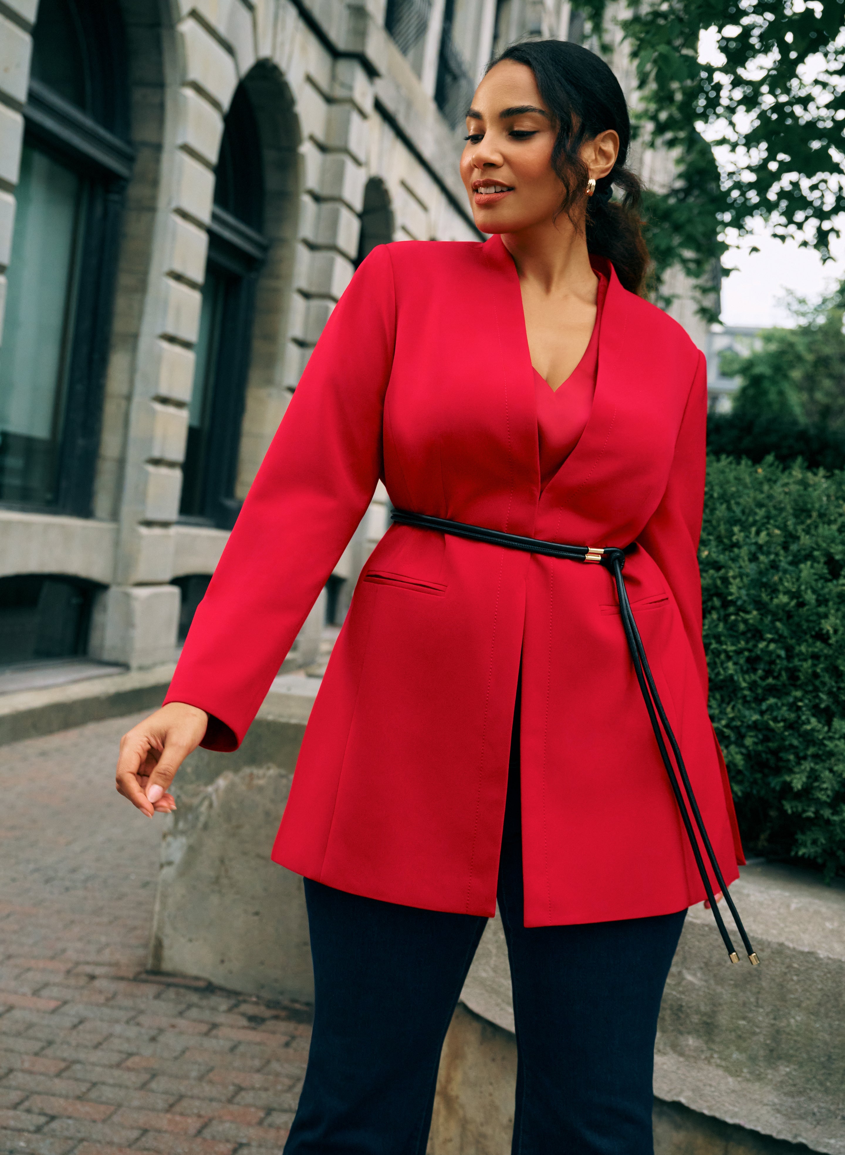 Belted Longline Blazer