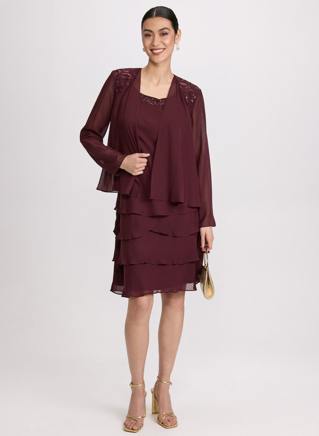 Chiffon Dress & Jacket Set