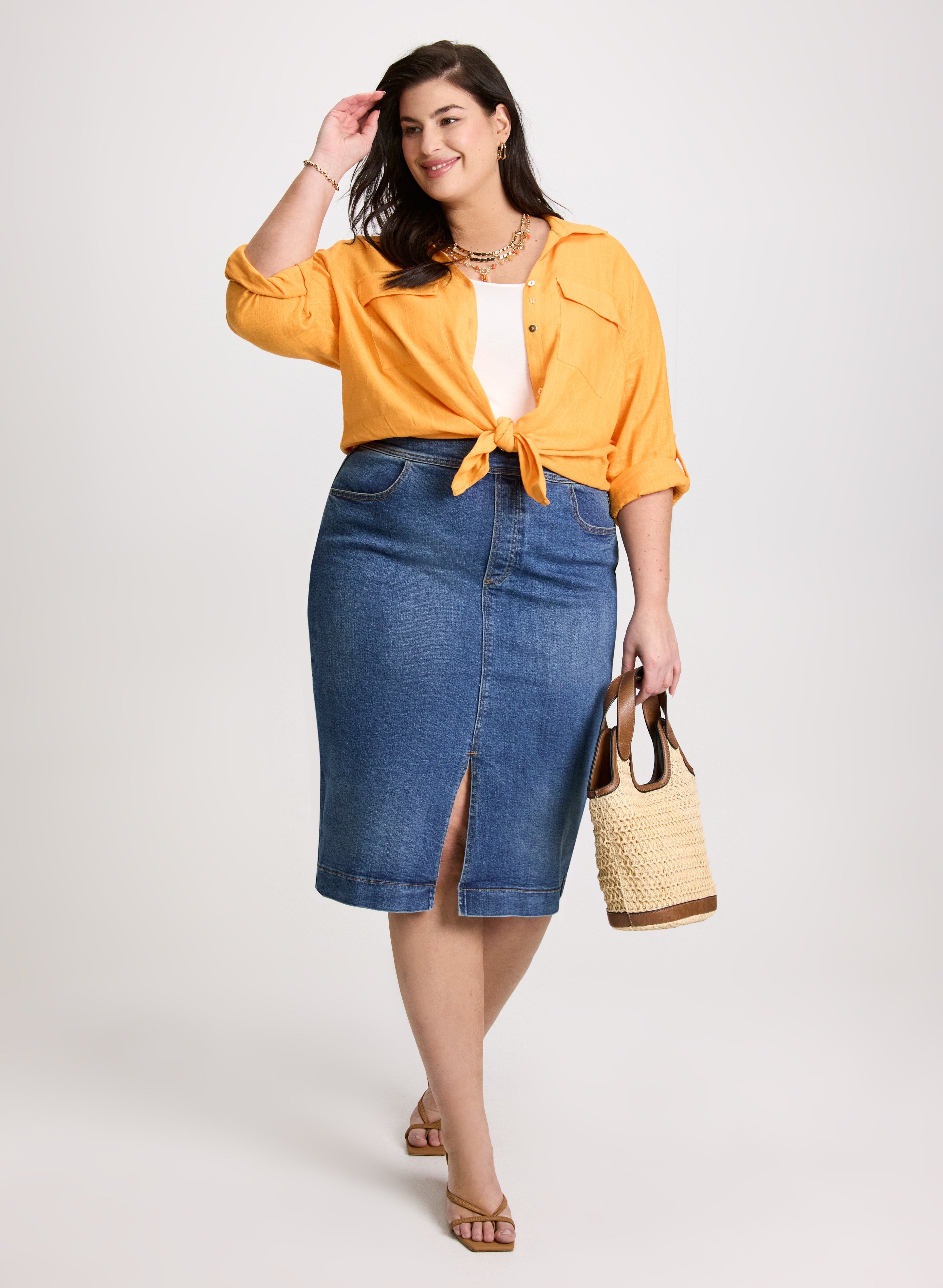 Denim Pencil Skirt