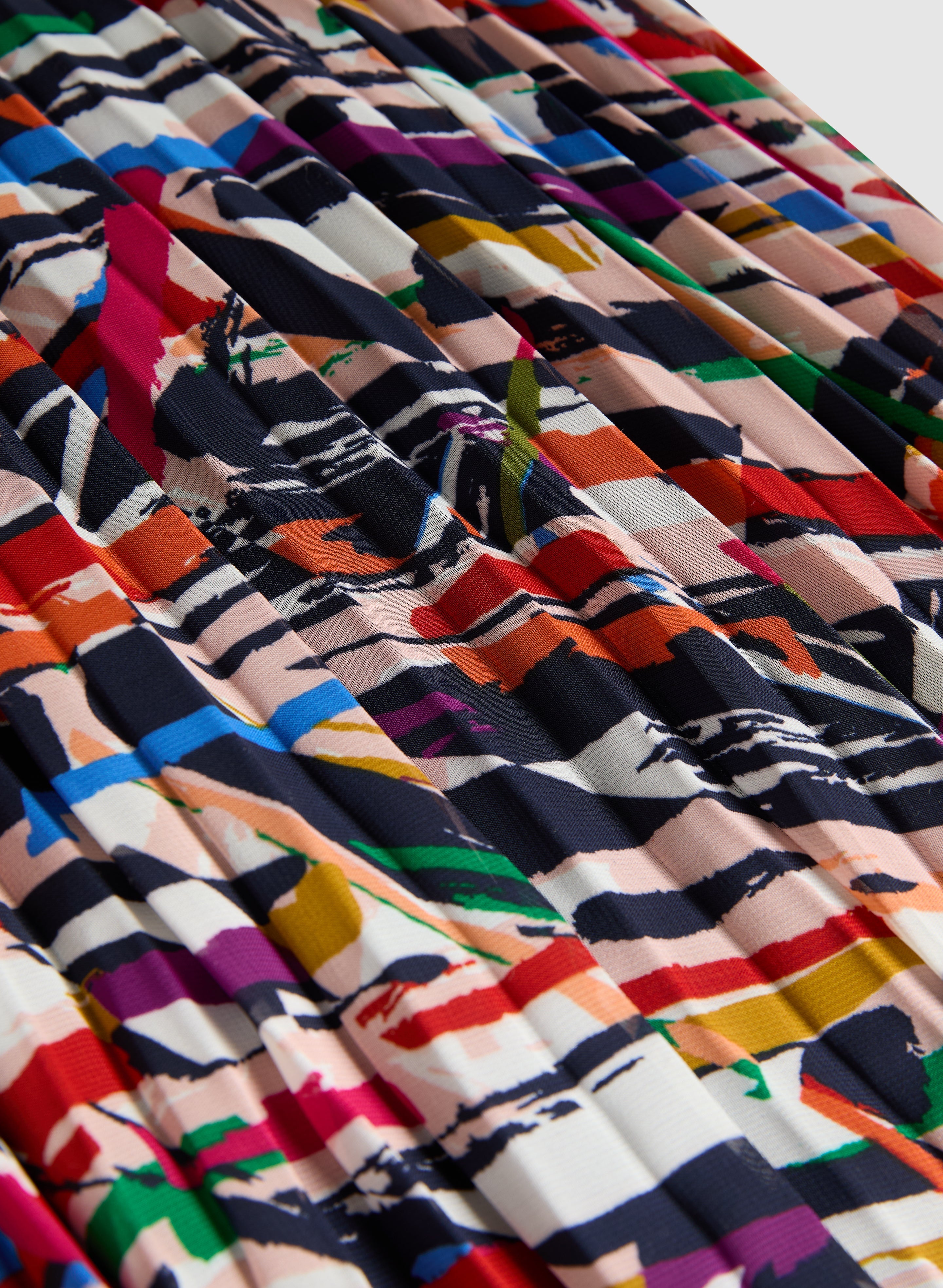 Abstract Plissé Dress