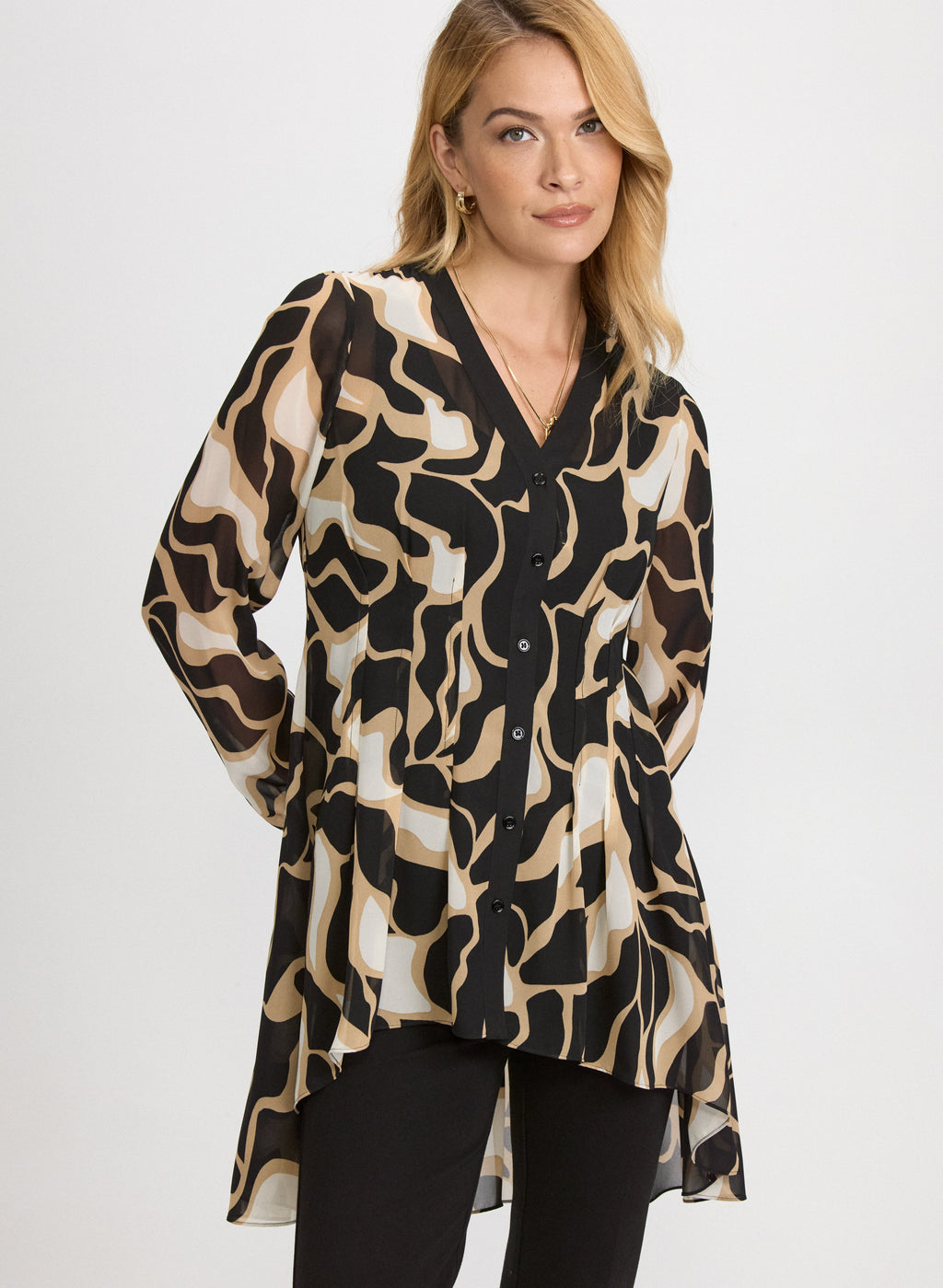 Abstract Chiffon Blouse
