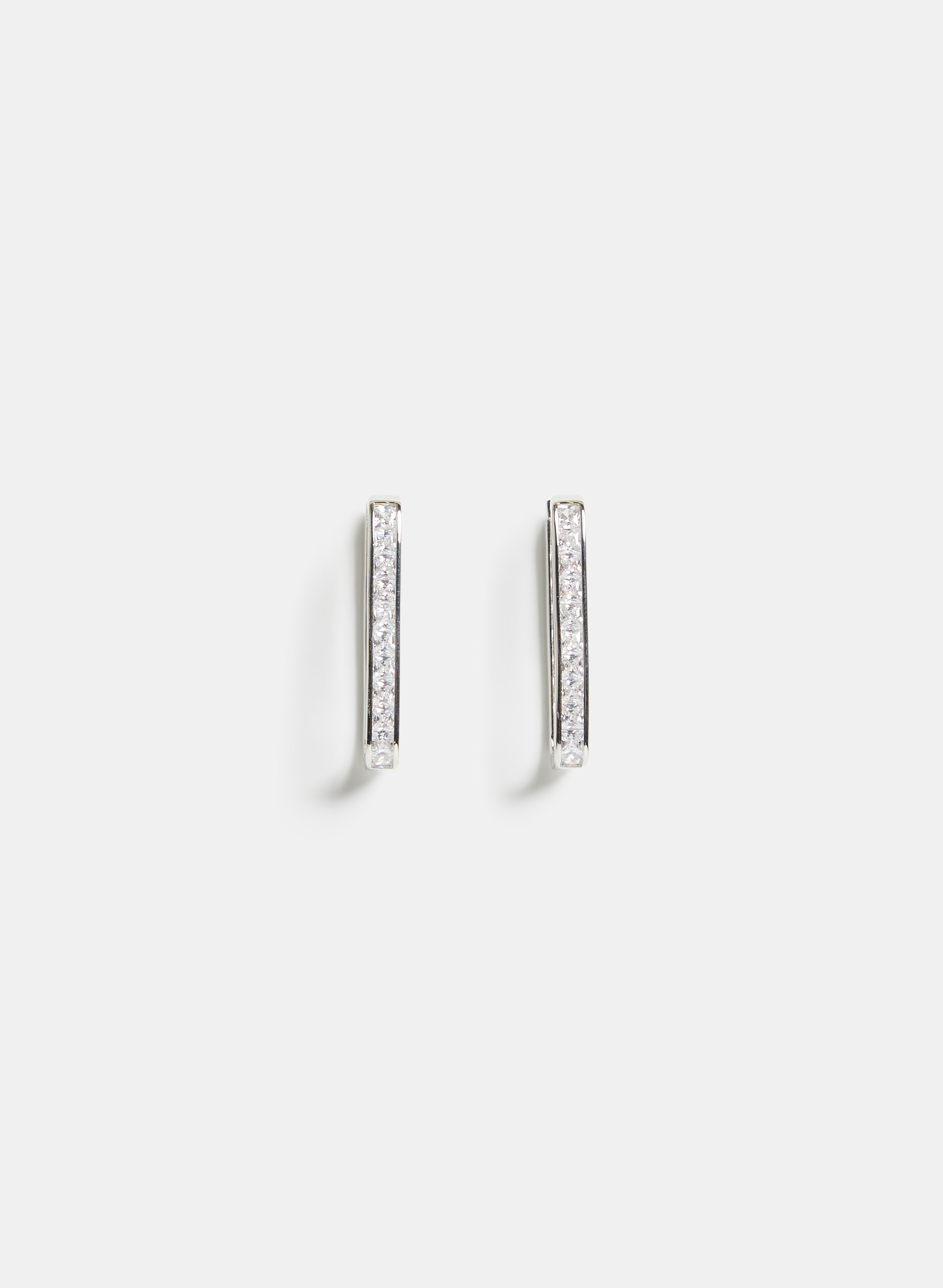 Cubic Zirconia Rectangular Hoops