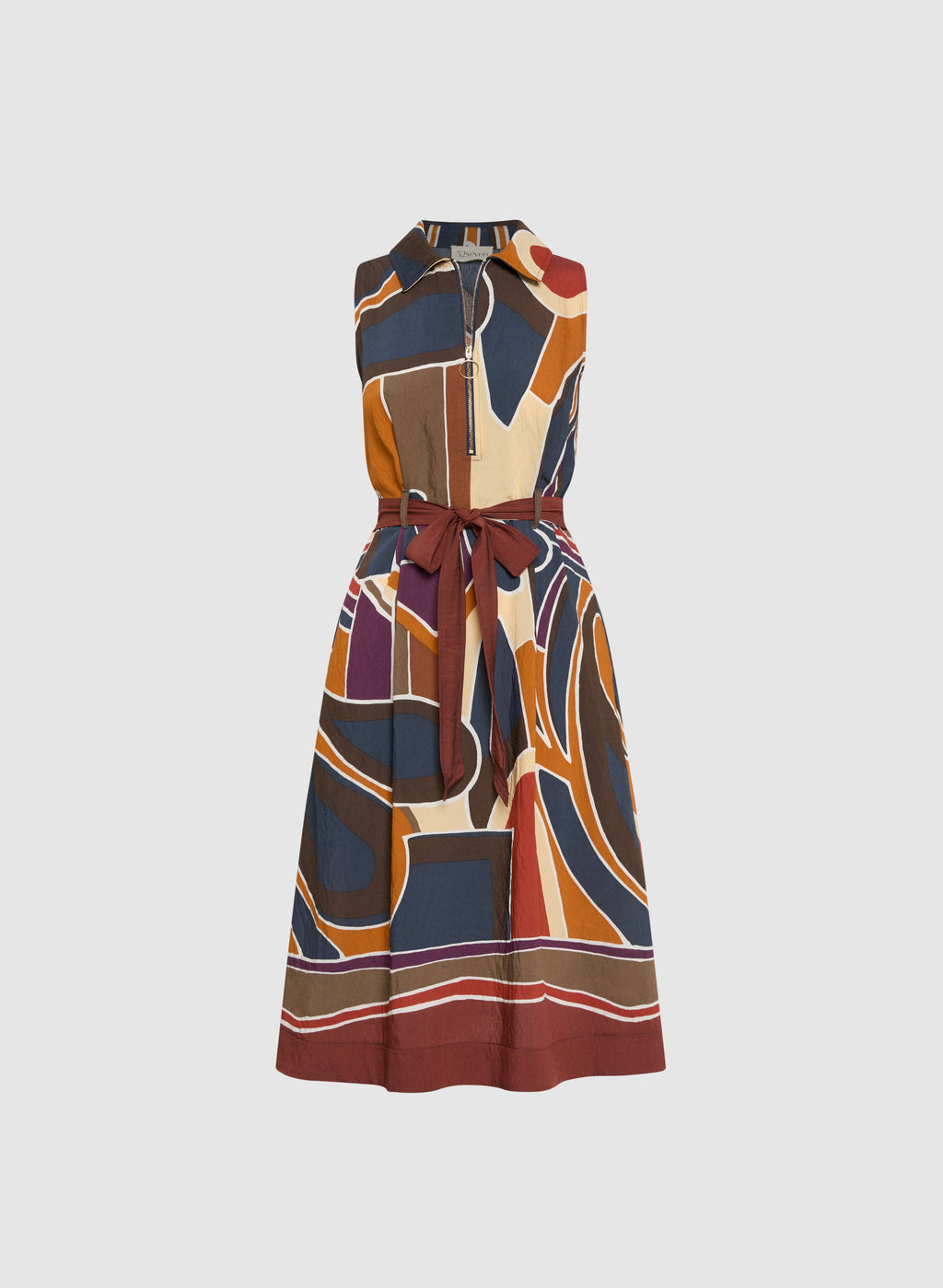 Abstract Zip-Front Dress