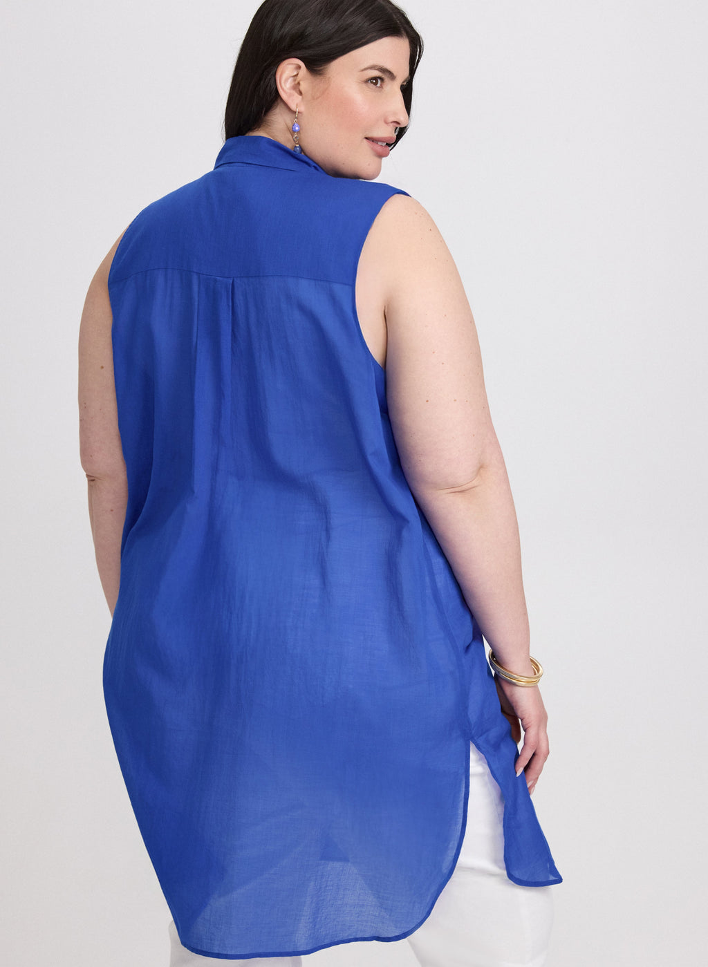 Button-Down Cotton Voile Blouse