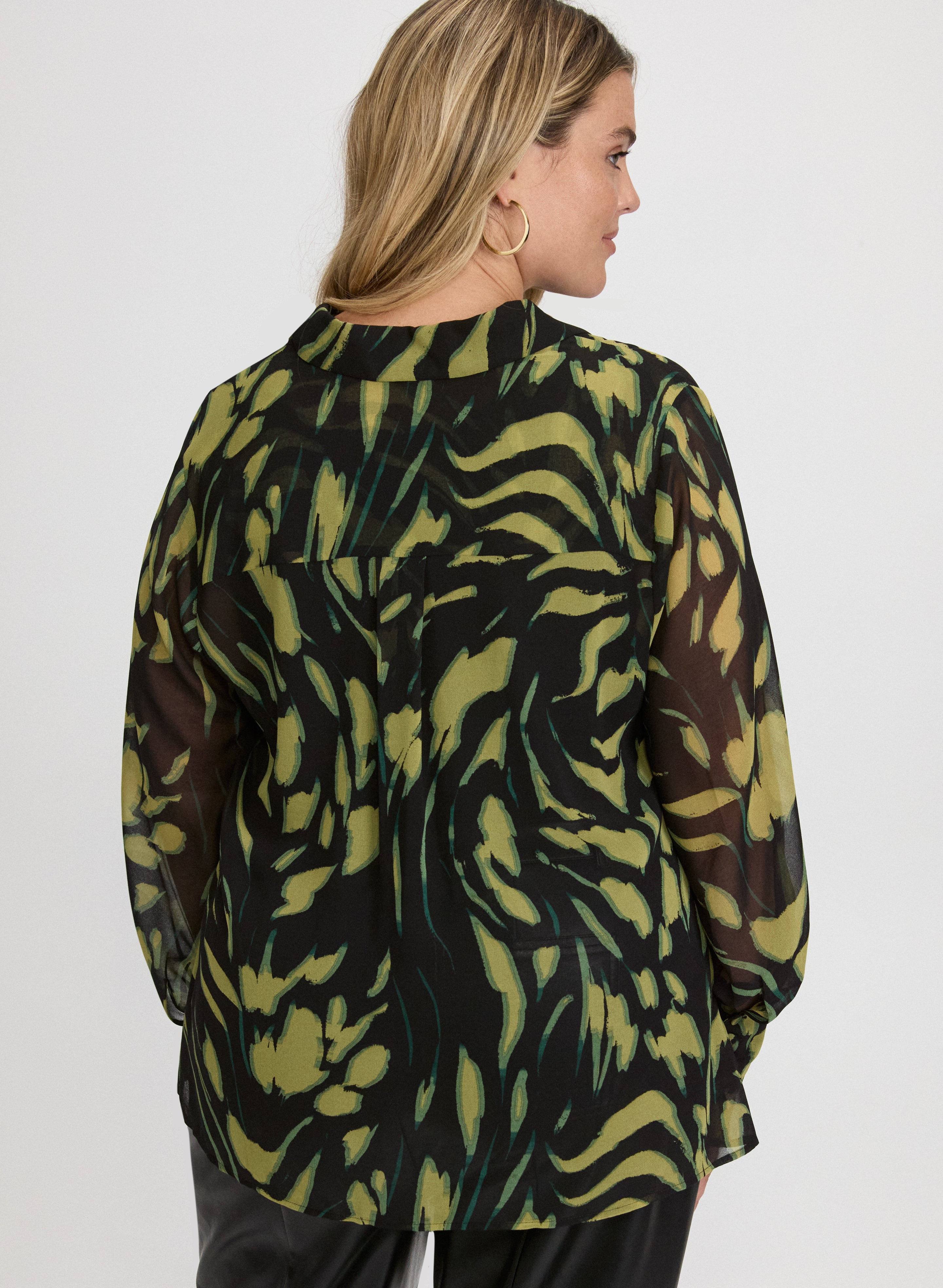 Abstract Chiffon Blouse